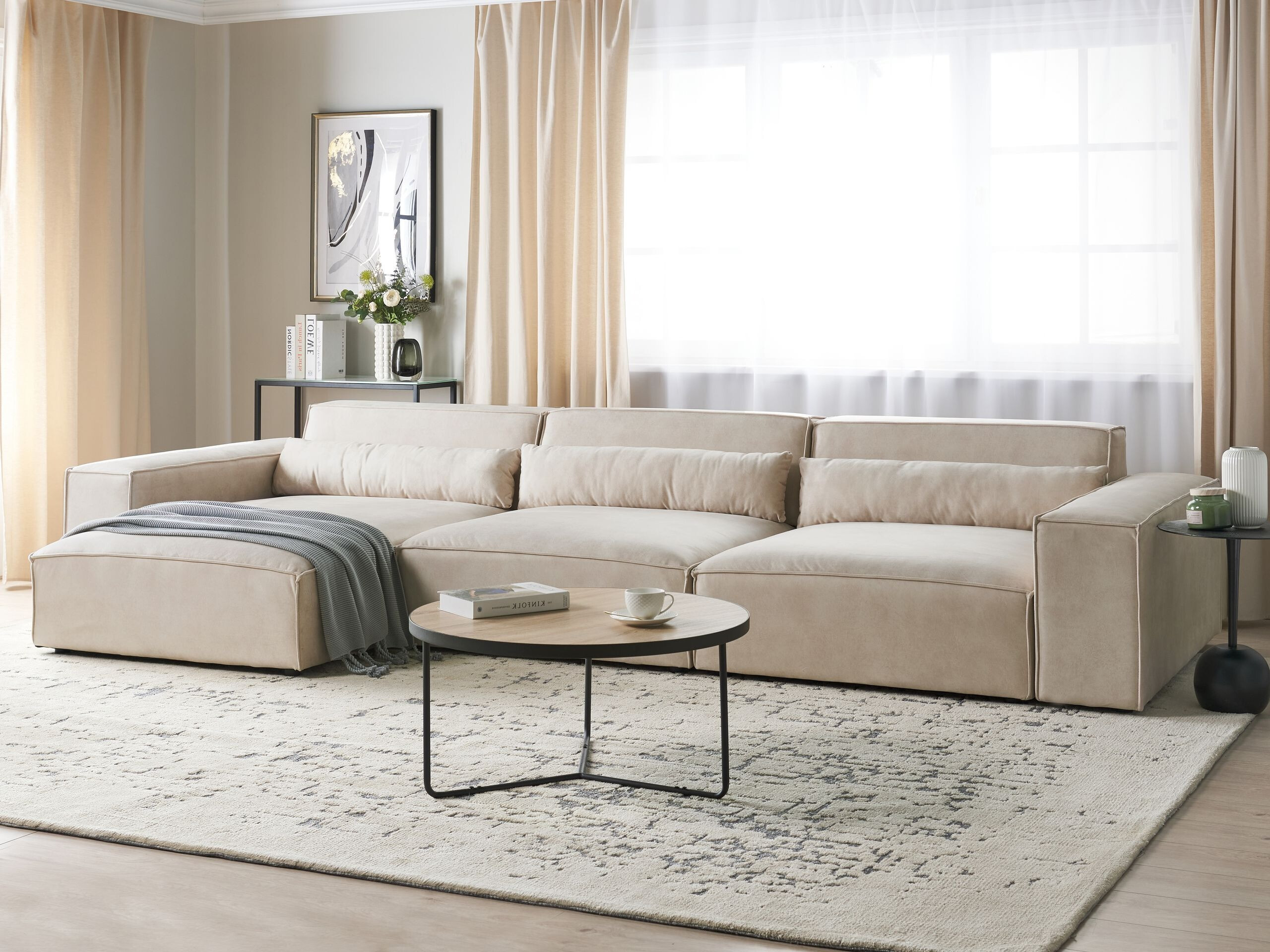 Modularna kutna garnitura Tivsora 104 (Svijetlo bež)