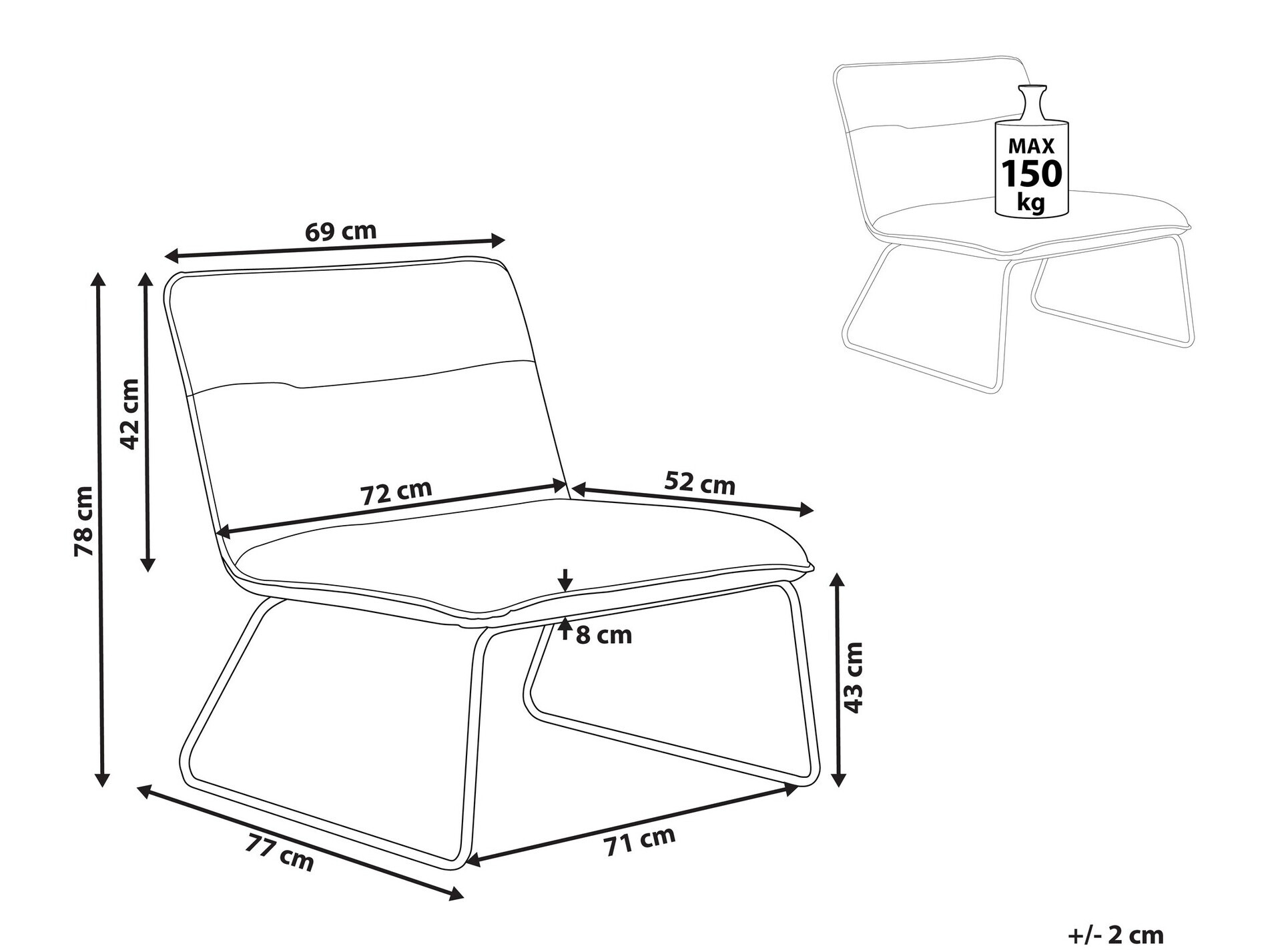 Fotelja Berwyn 3134 (Smeđa)