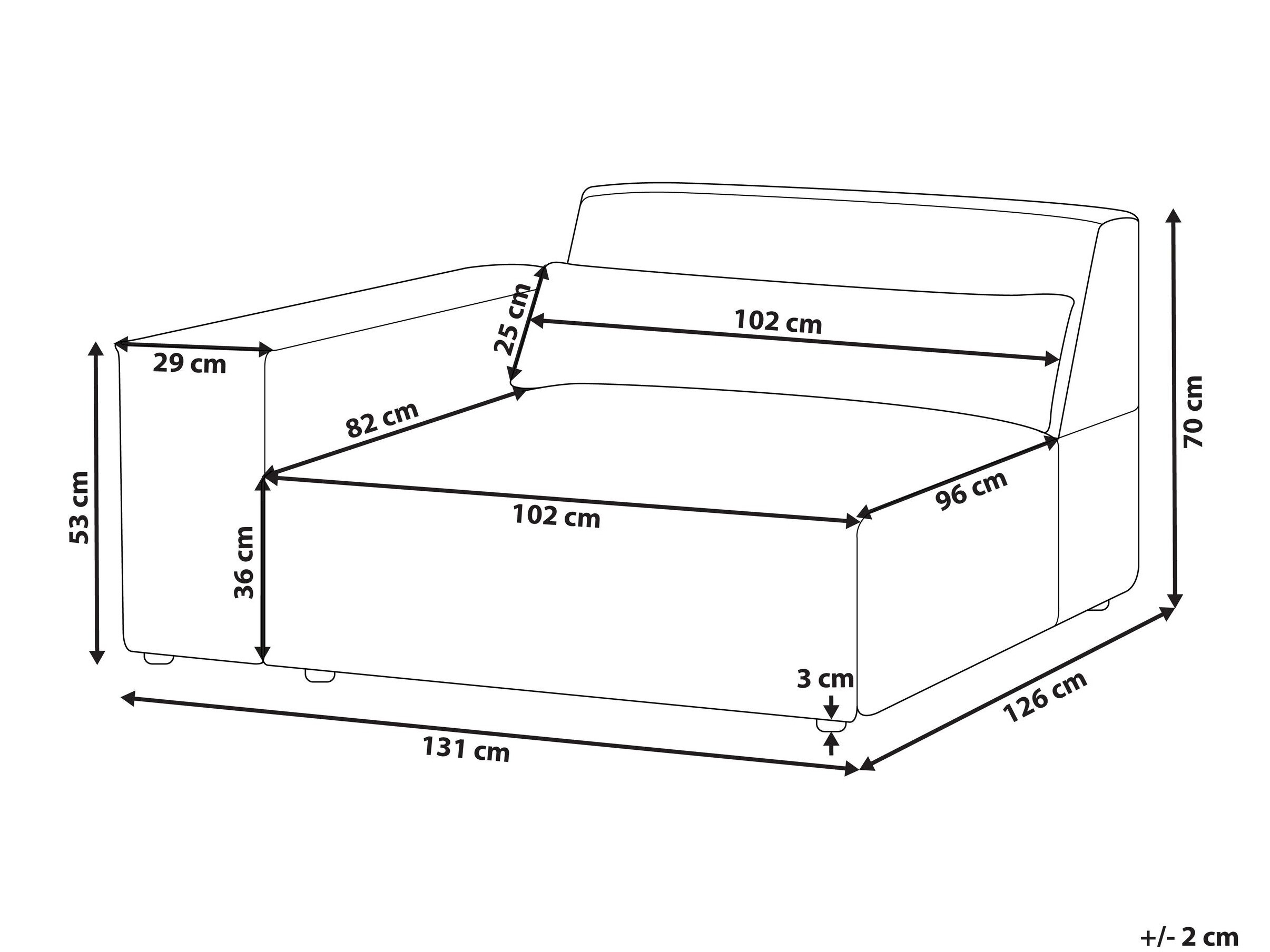 Modularna fotelja Tivsora 105 (Siva)