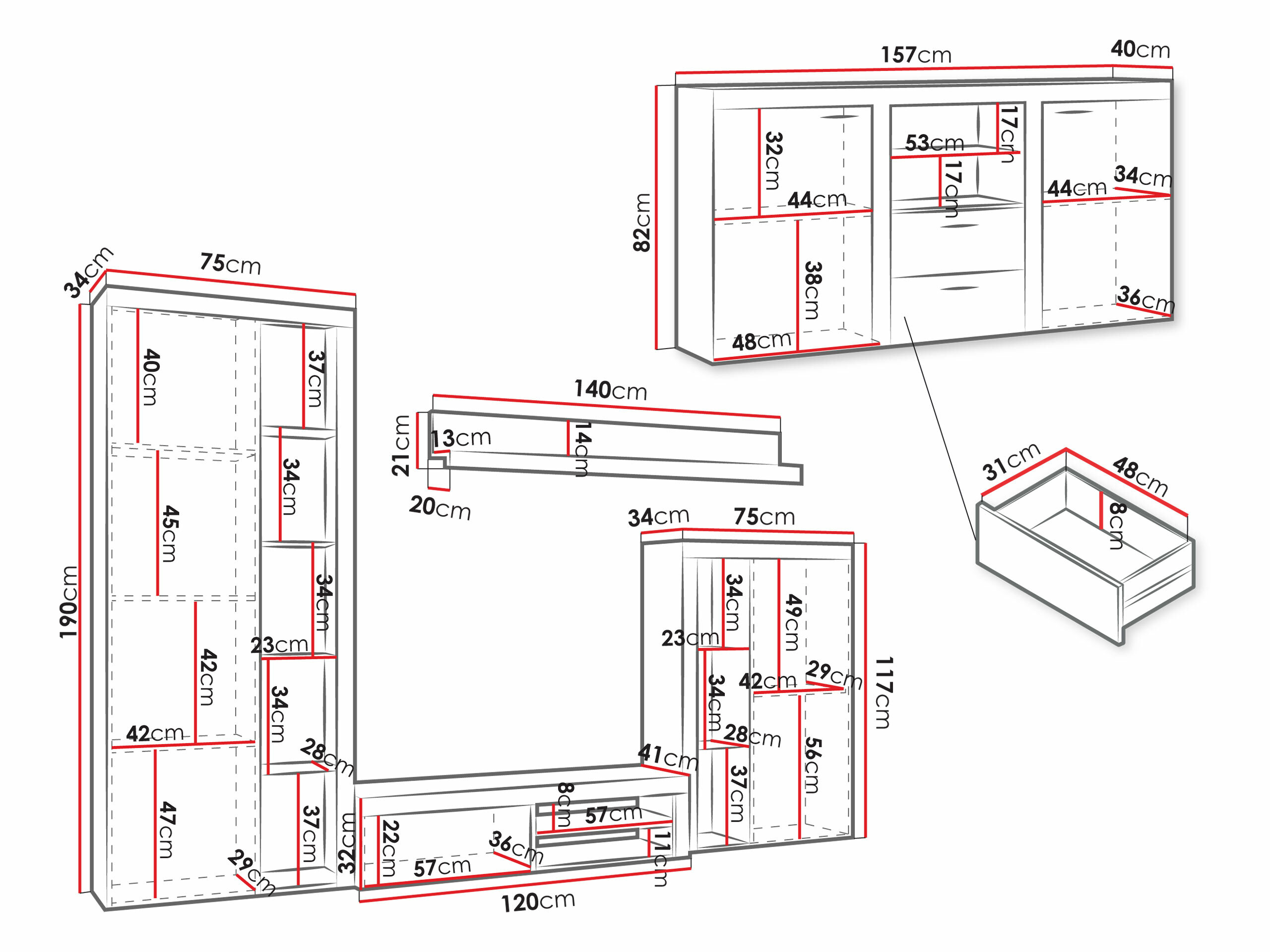 Set za dnevni boravak Soca I (Bijela)