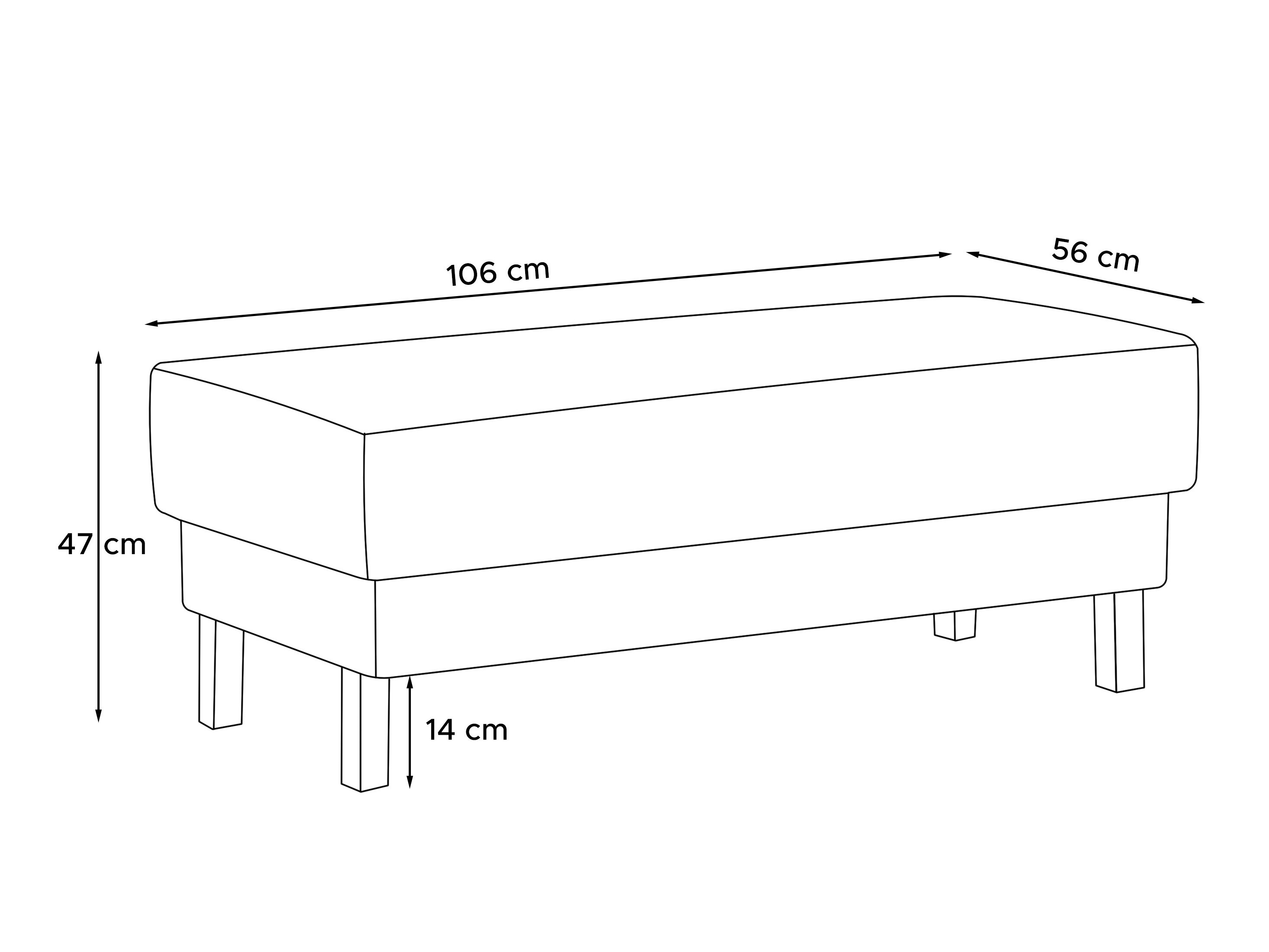 Tapecirana klupa Dalrevu 104 (Bijela)