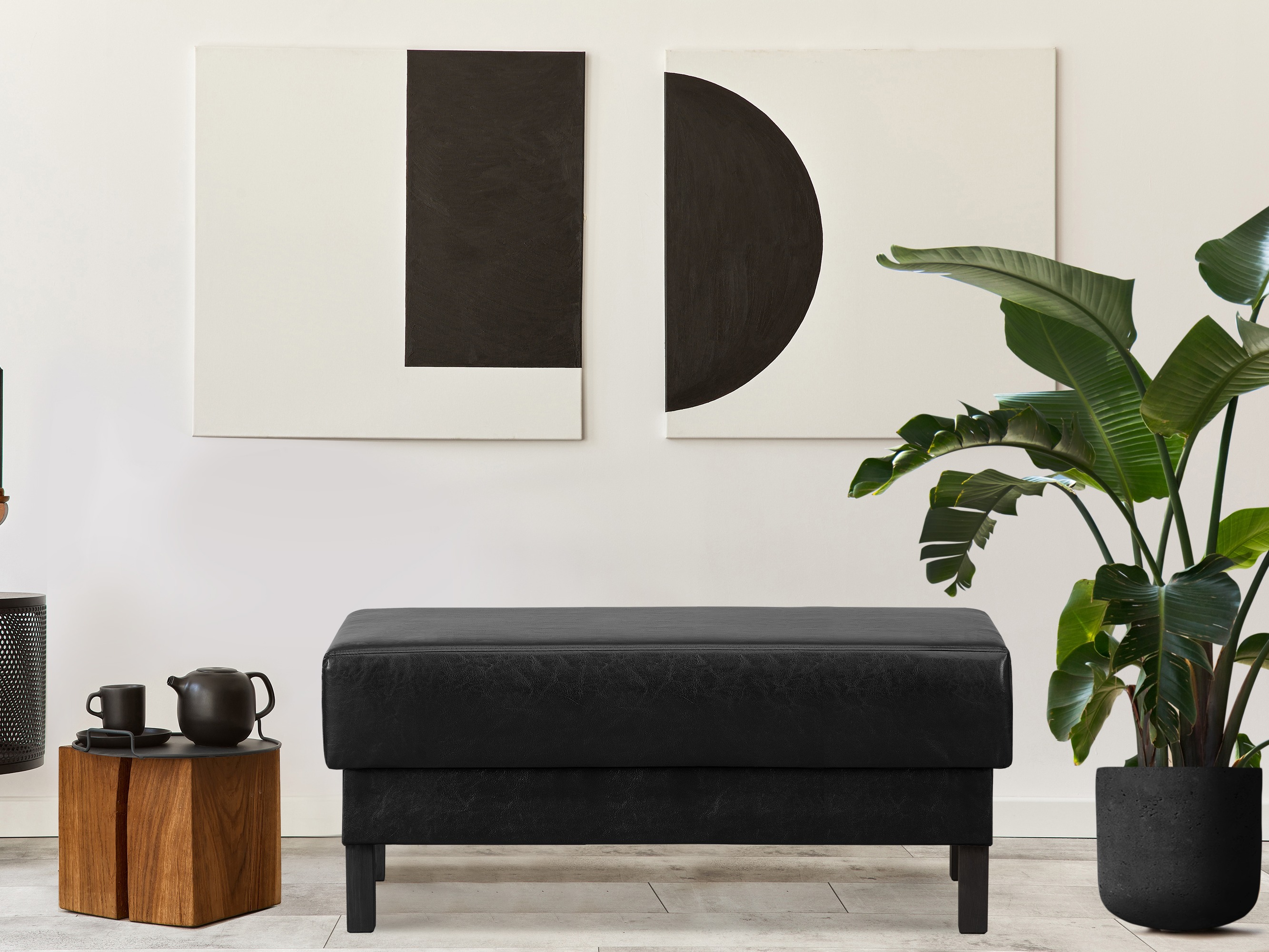 Tapecirana klupa Dalrevu 104 (Crna)