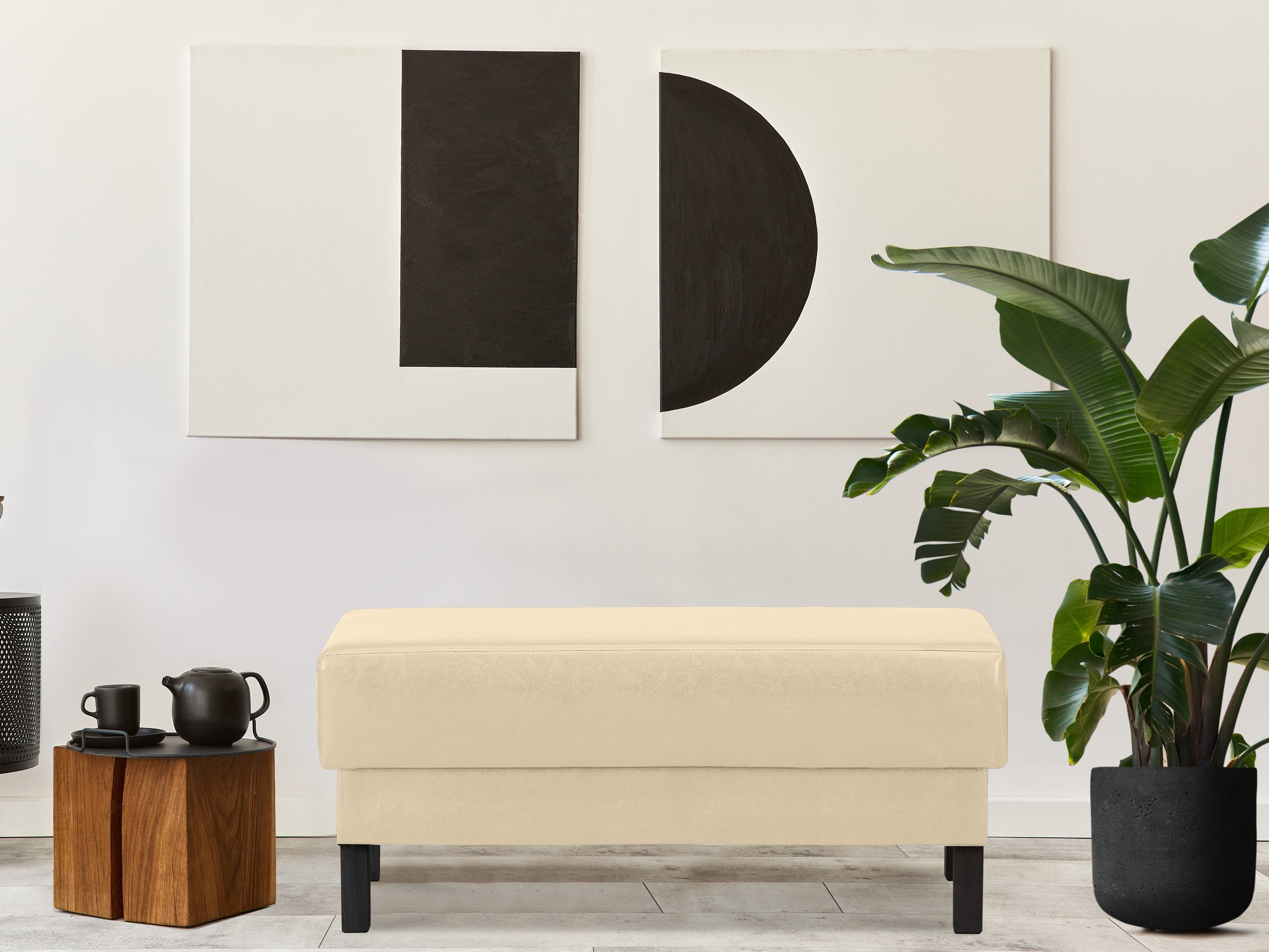 Tapecirana klupa Dalrevu 104 (Krem)