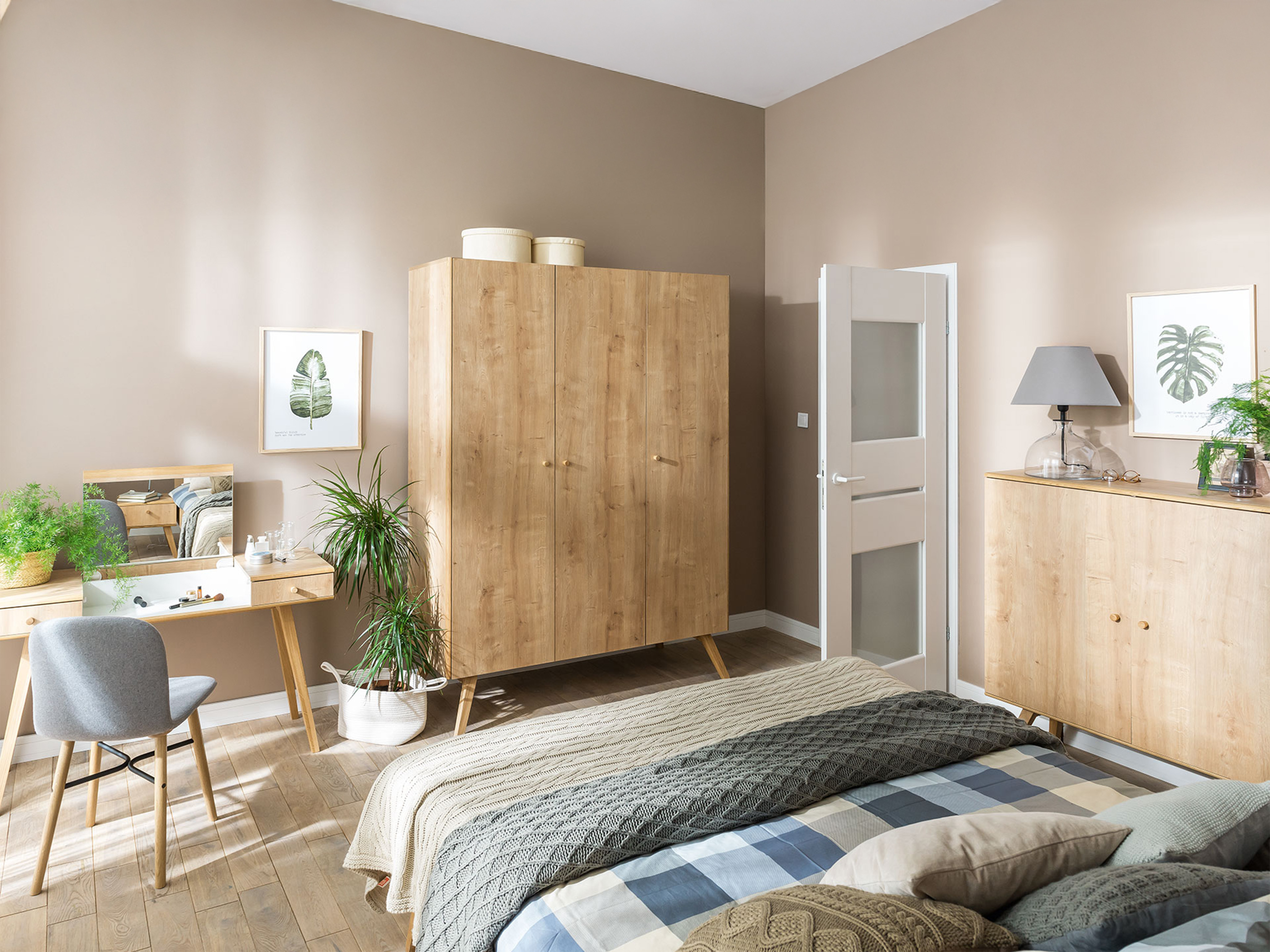 Toaletni stolić Ruvruvi 100 (Bijela + Hrast)