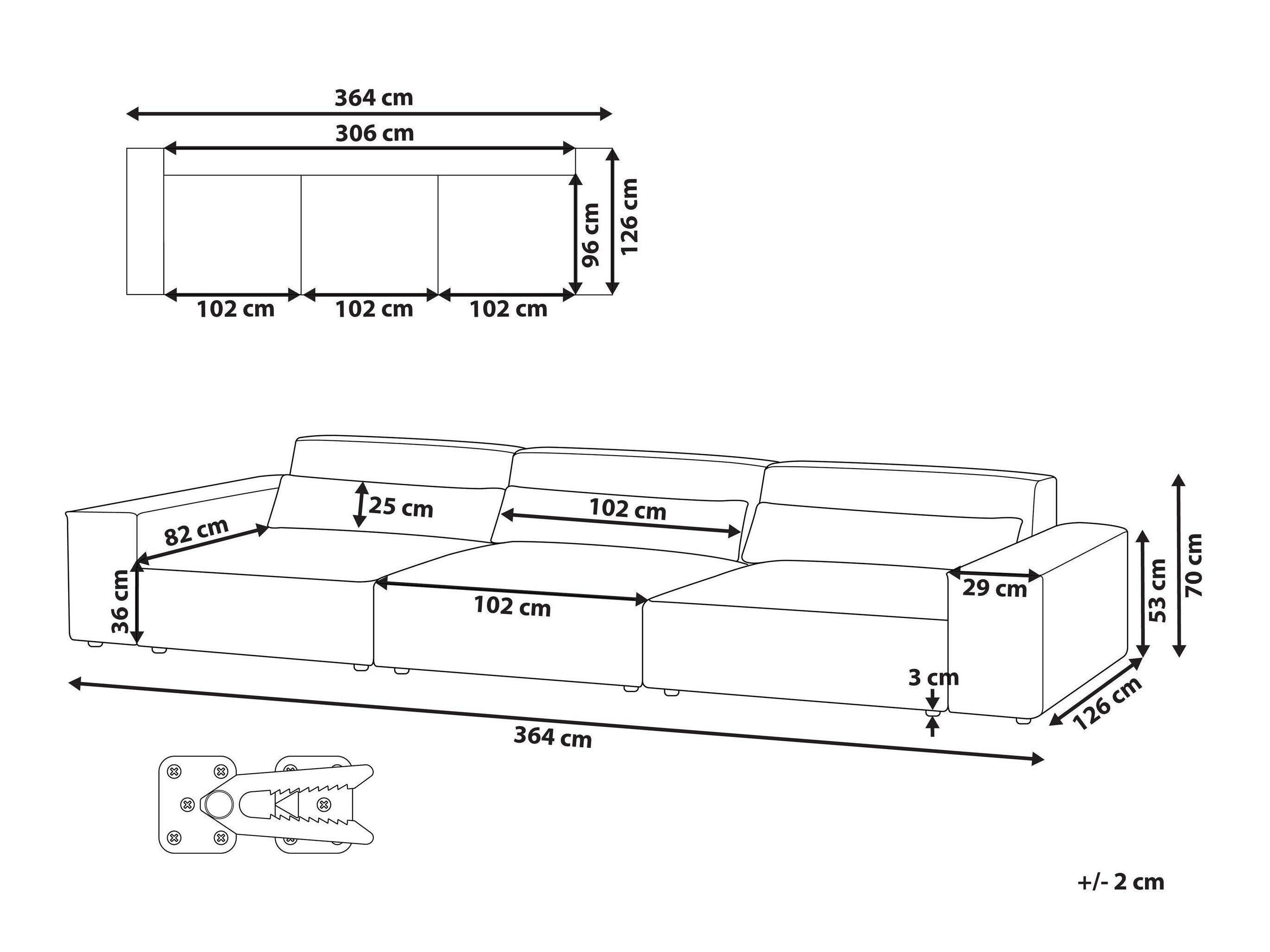 Modularan kauč Tivsora 106 (Svijetlo smeđa)