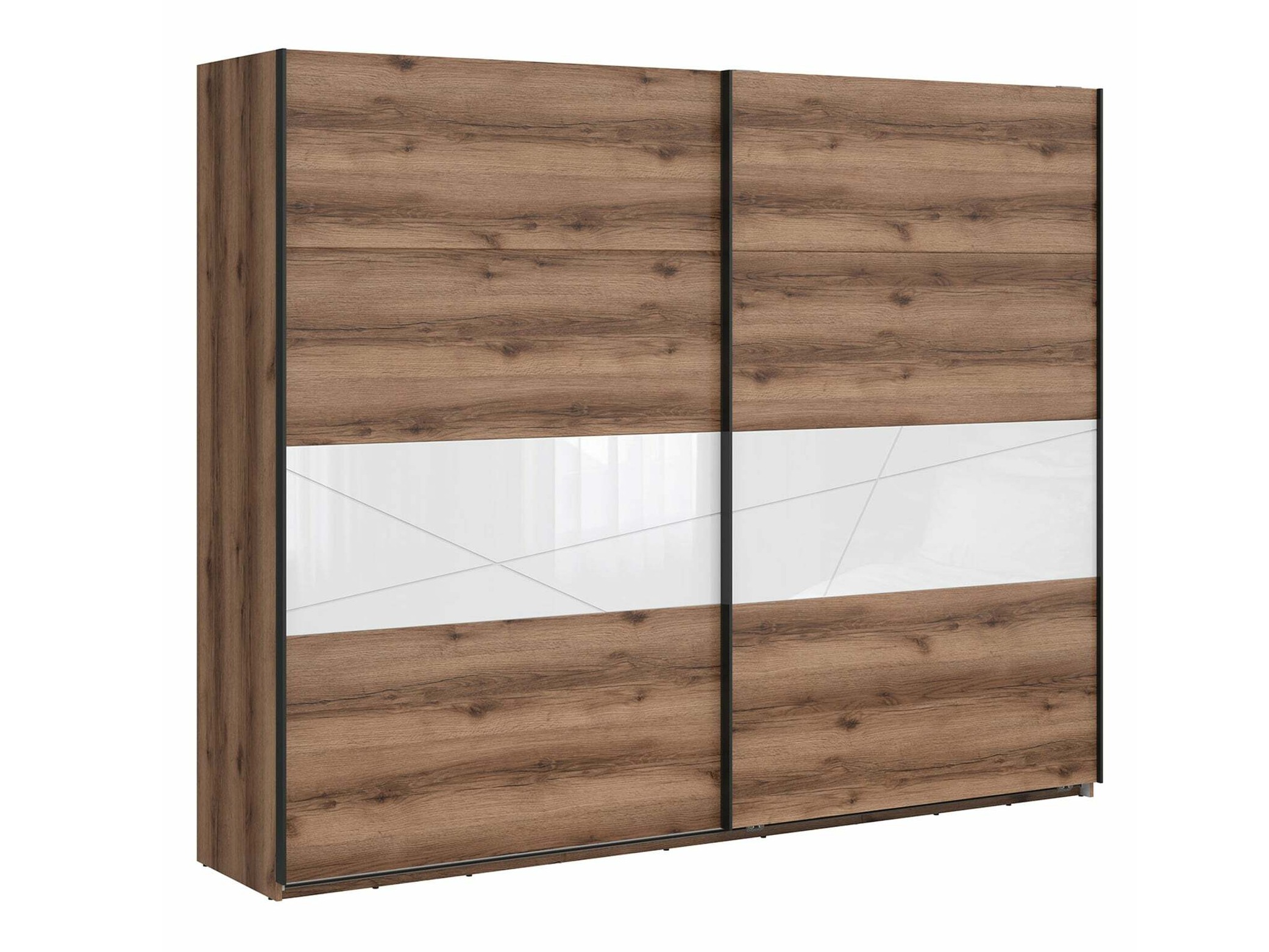 Ormar Fivale 124 (Tamni hrast Delano + Sjajno bijela)