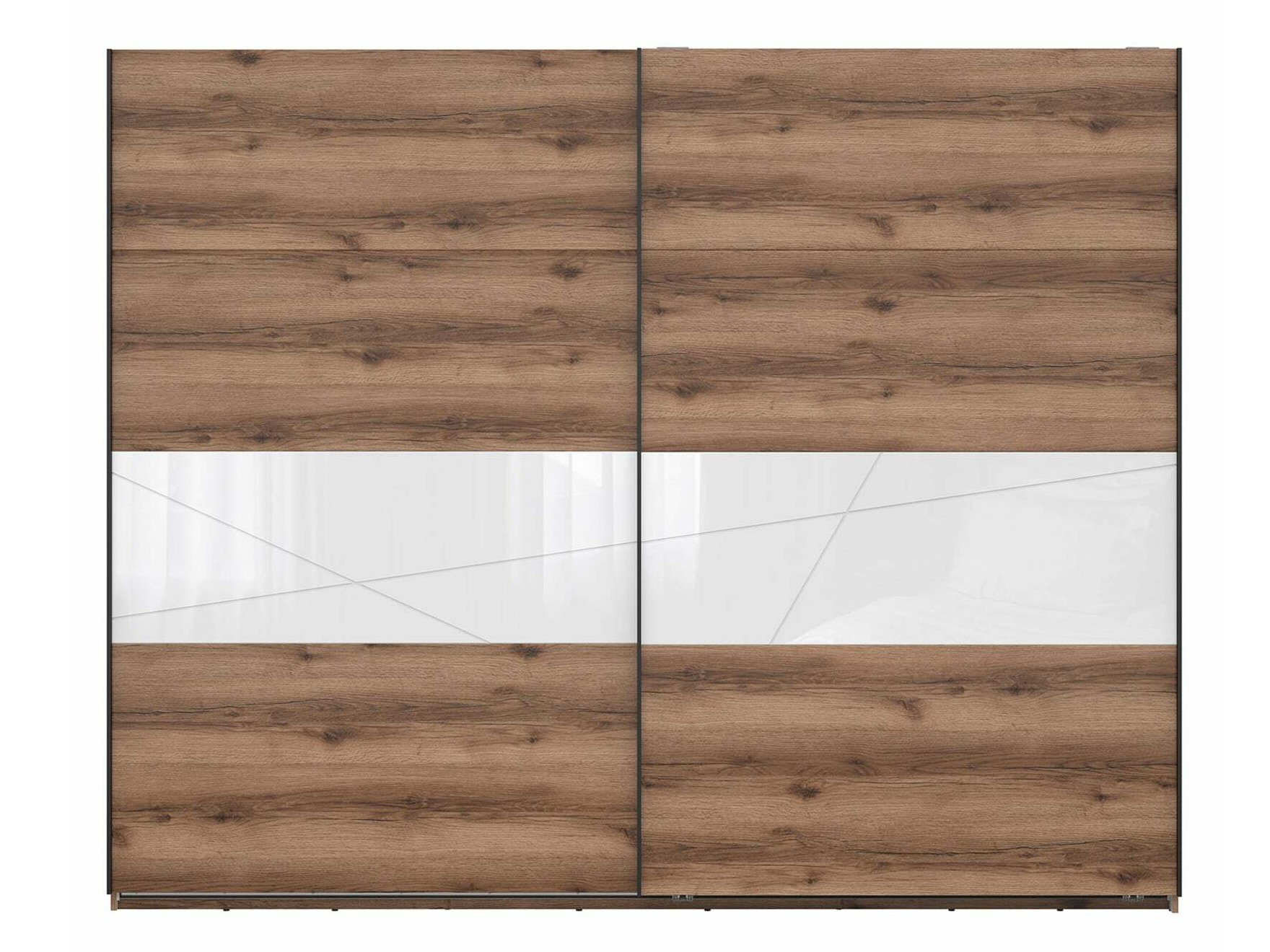 Ormar Fivale 124 (Tamni hrast Delano + Sjajno bijela)