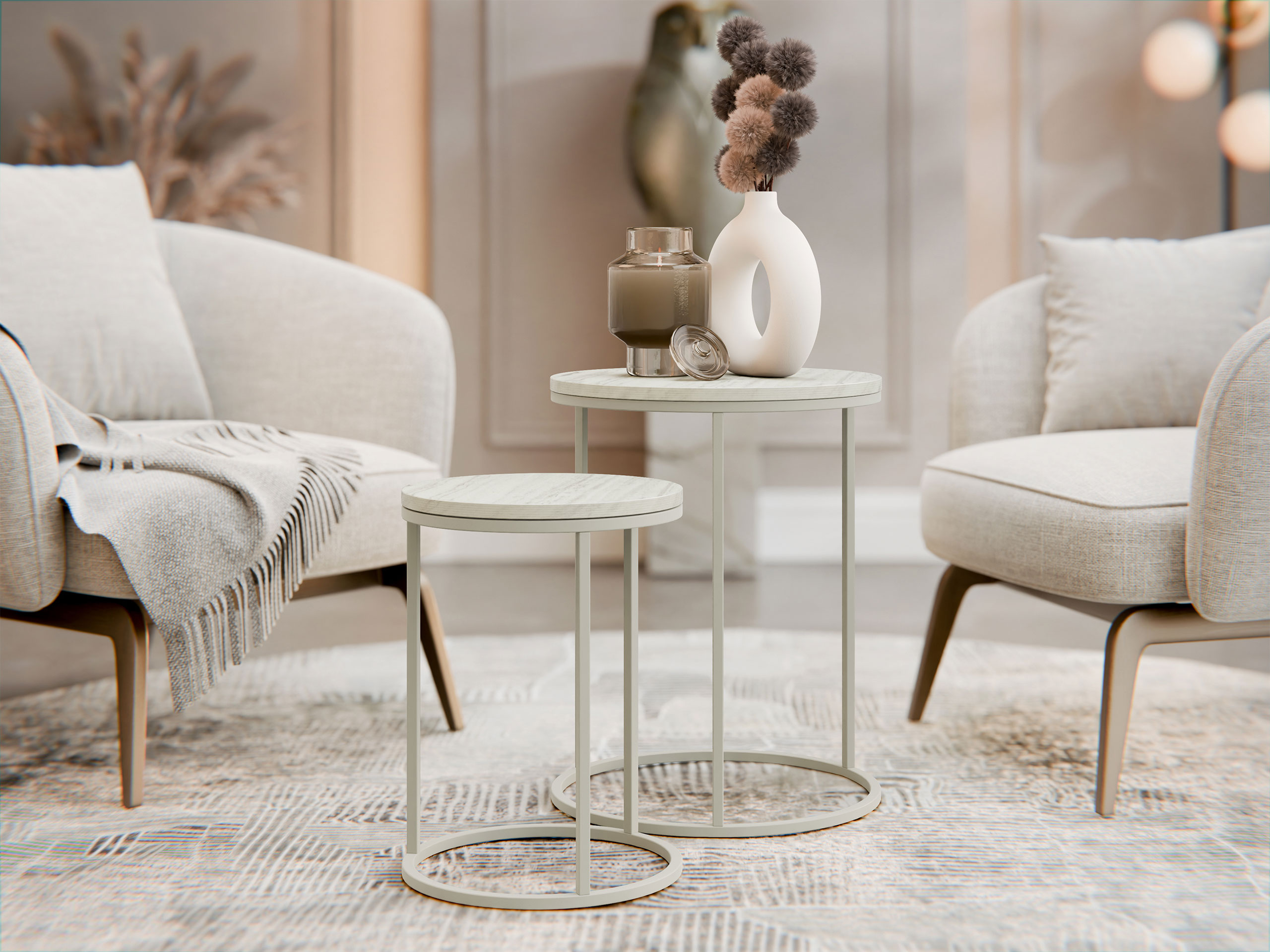 Set pomoćnih stolića Iter (Bež)