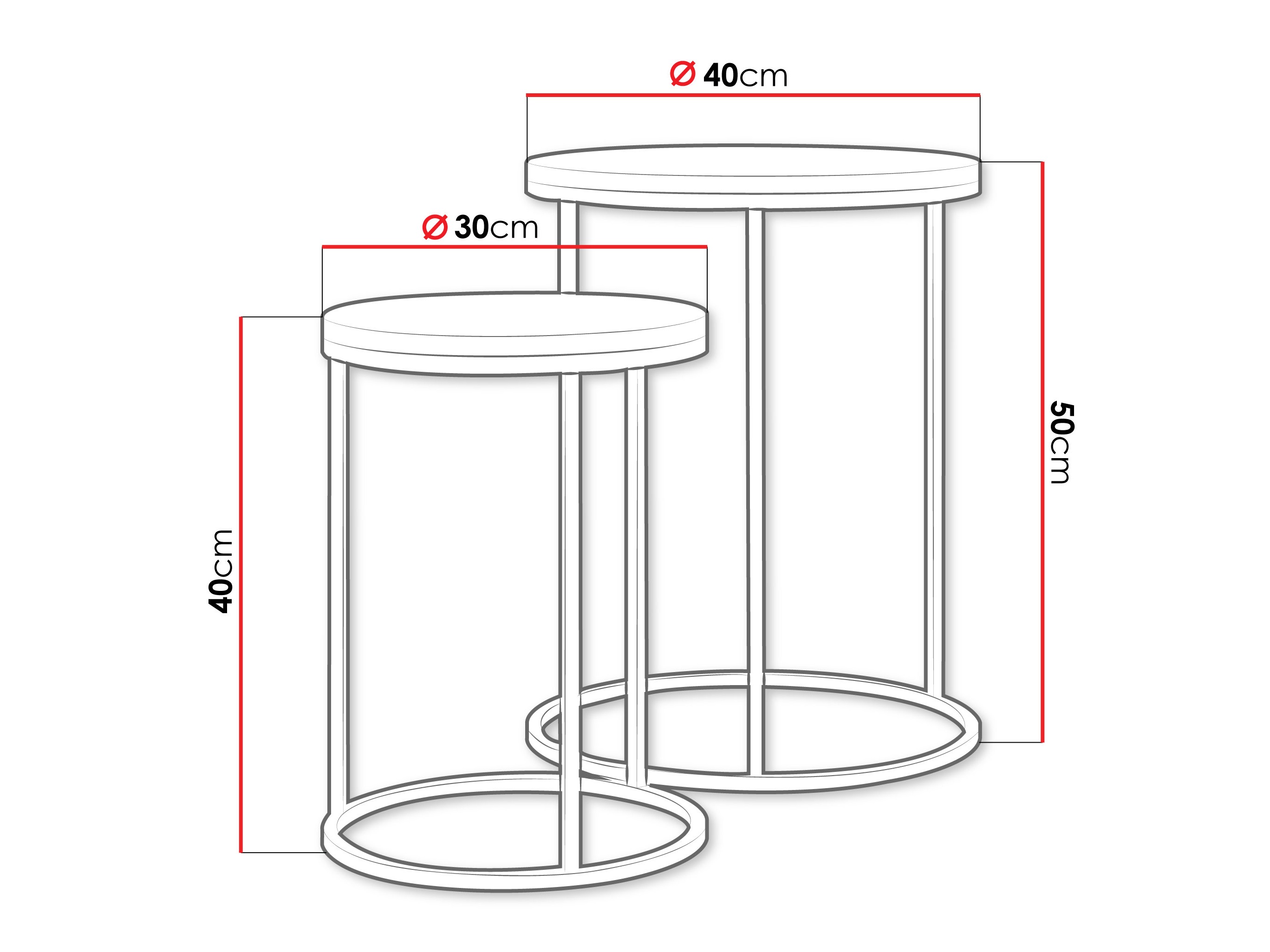 Set pomoćnih stolića Iter (Bež)