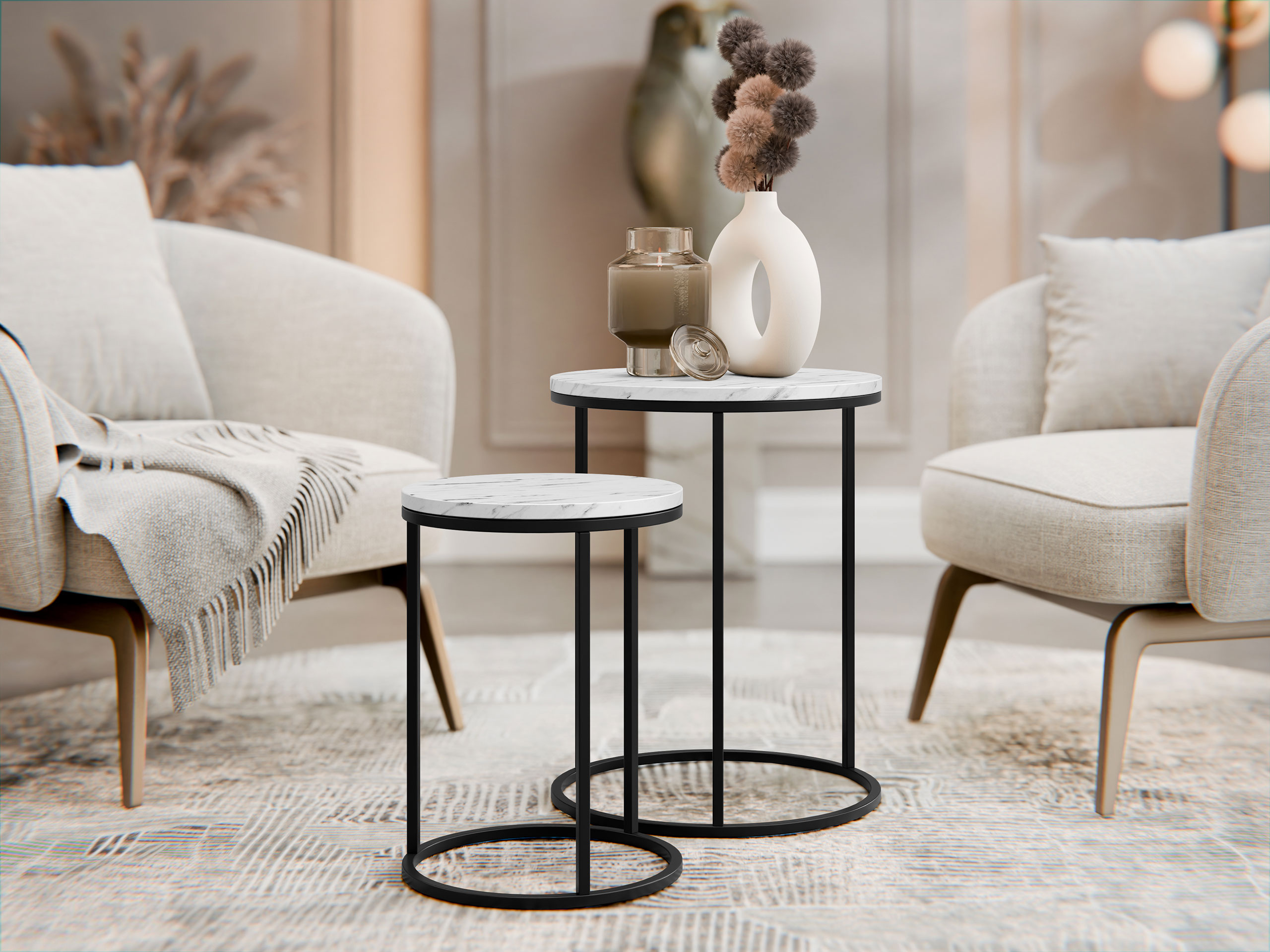 Set pomoćnih stolića Richardson 137 (Bijela)