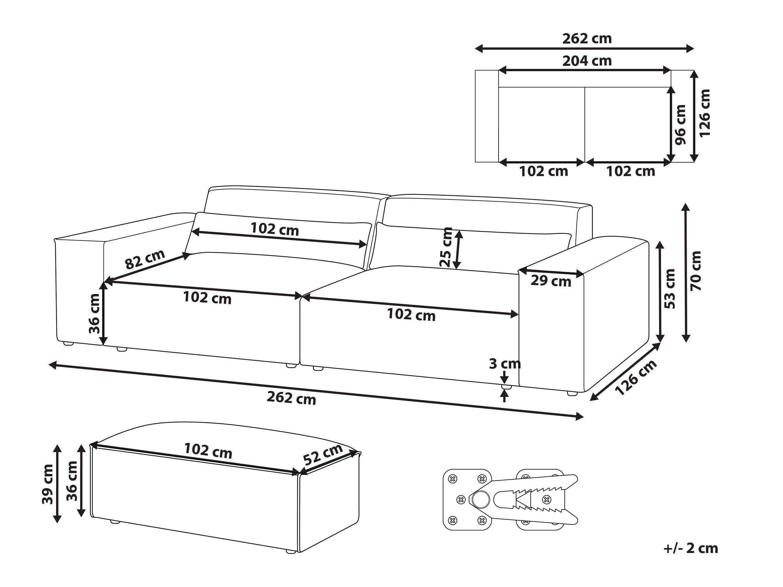 Tapecirani namještaj Tivsora 107 (Svijetlo bež)