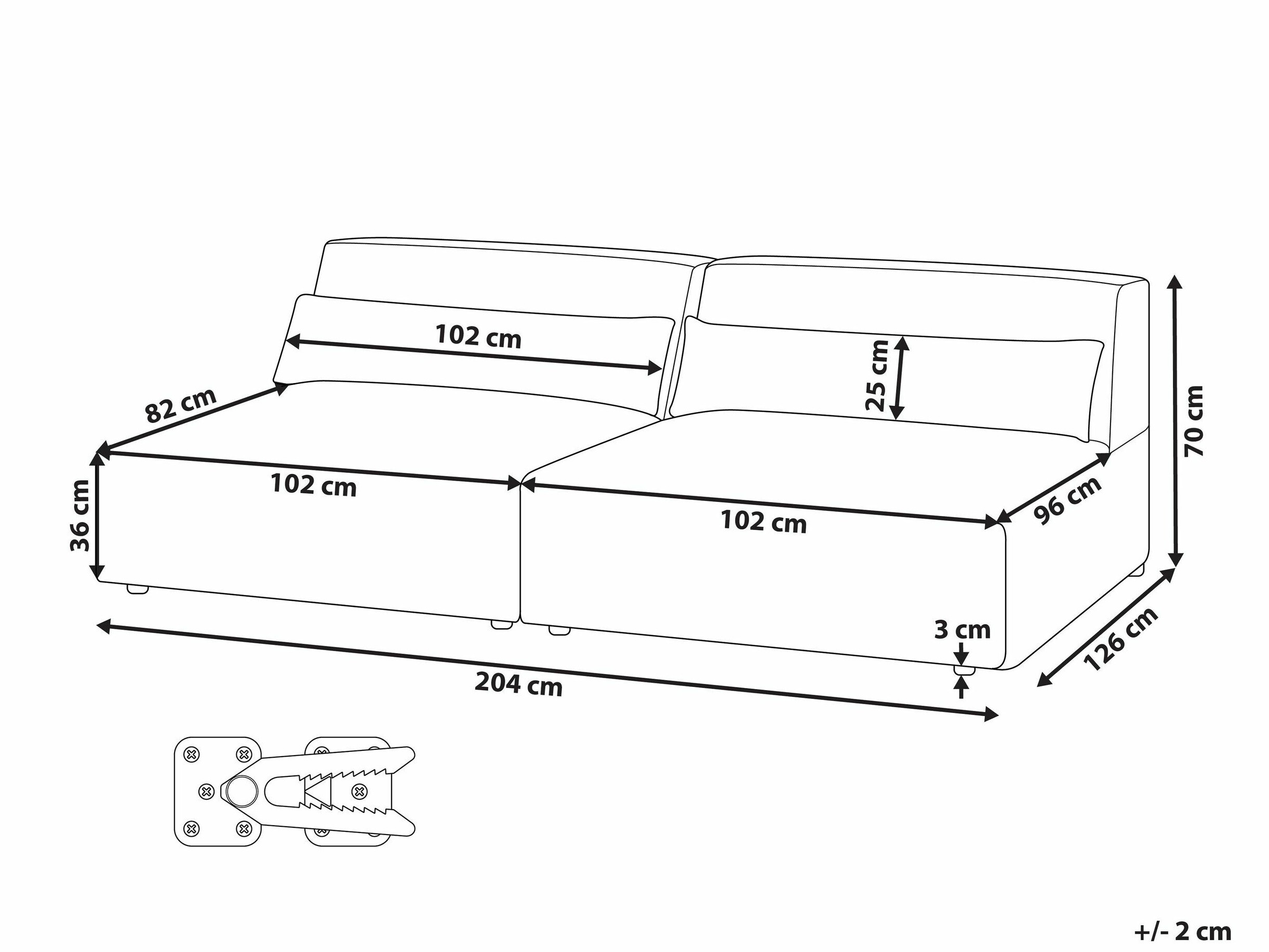 Modularan kauč Tivsora 102 (Svijetlo smeđa)