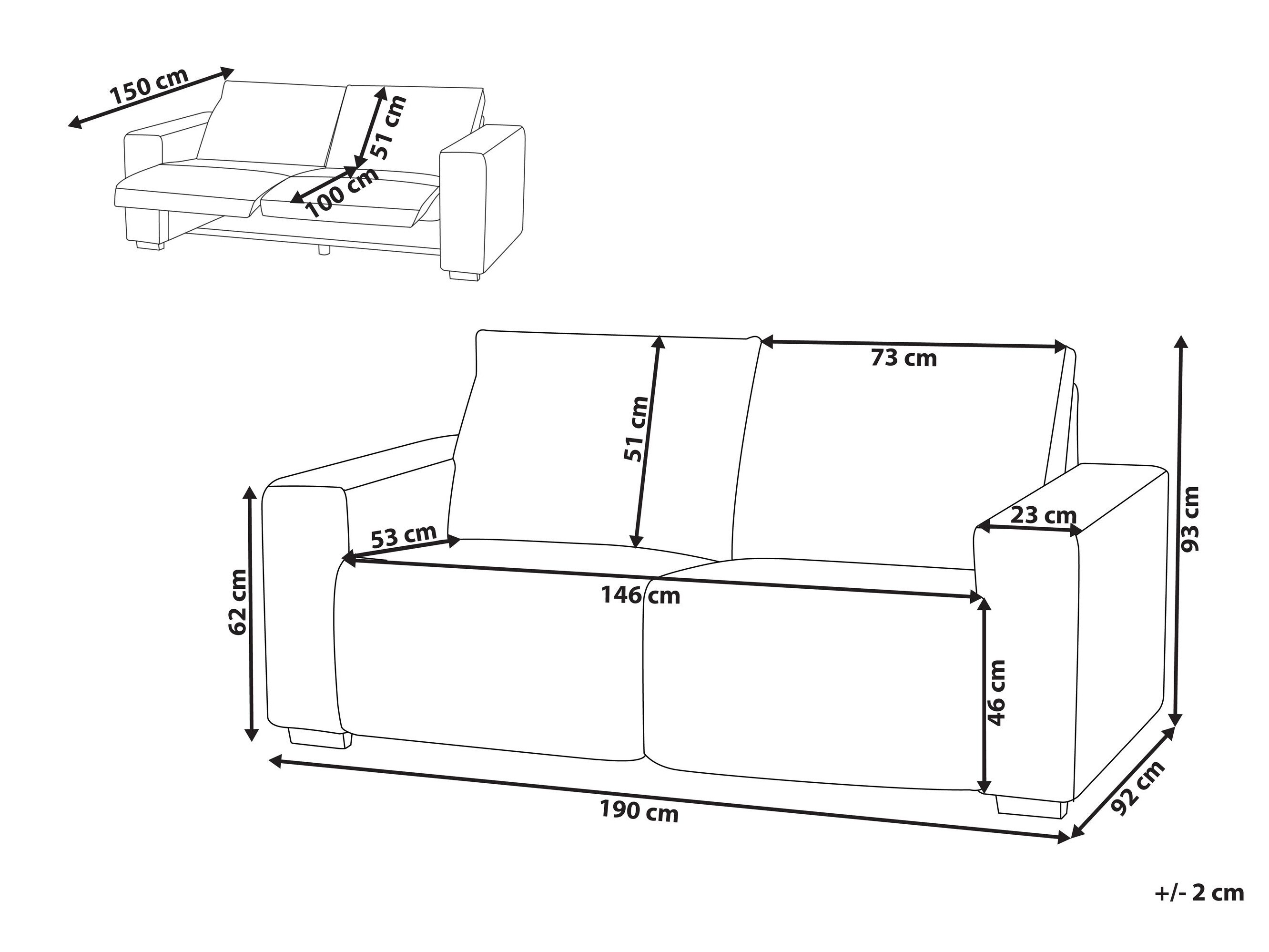 Podesivi kauč Berwyn 3168 (Siva)