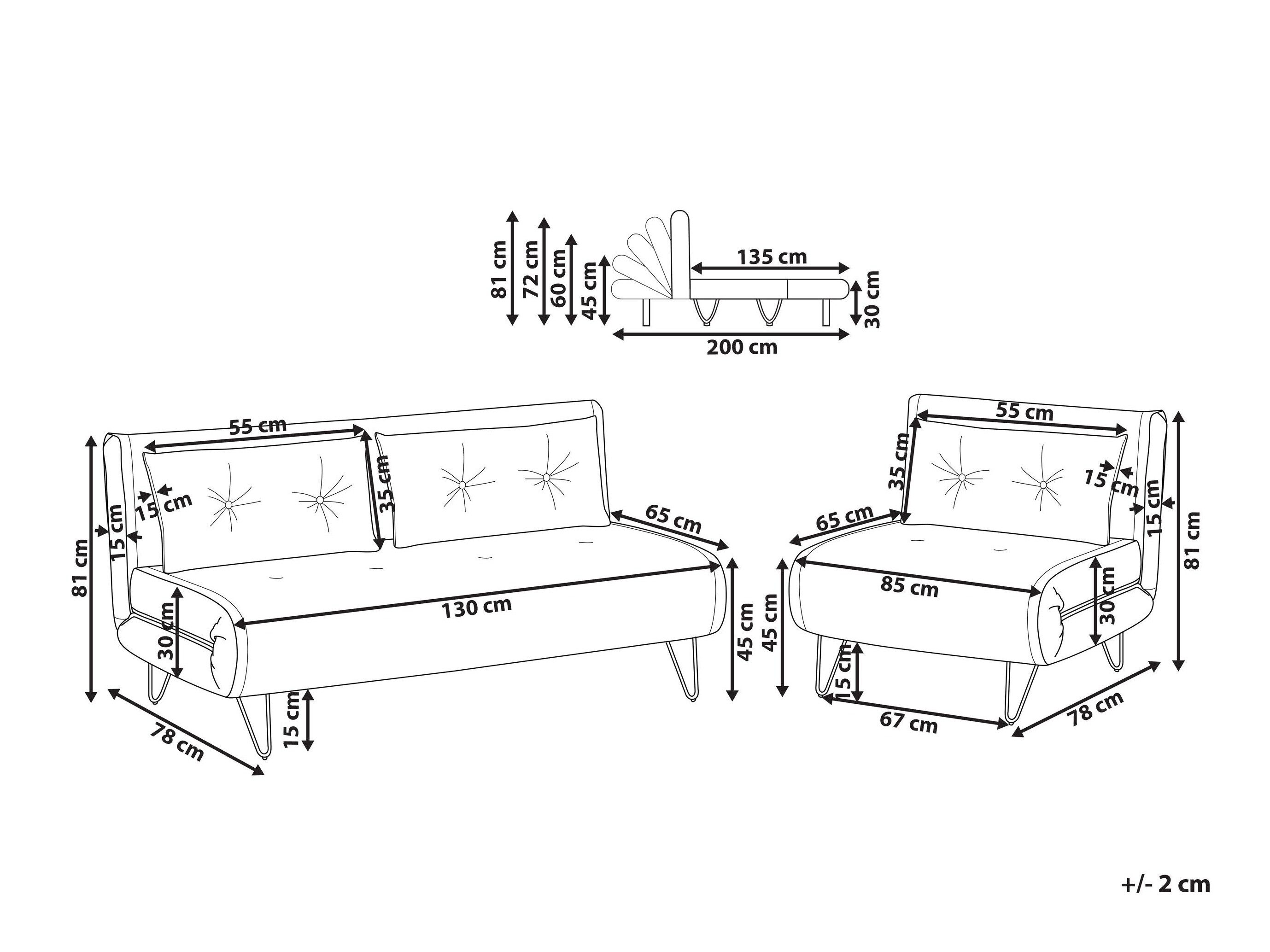 Tapecirani namještaj Berwyn 3164 (Siva)