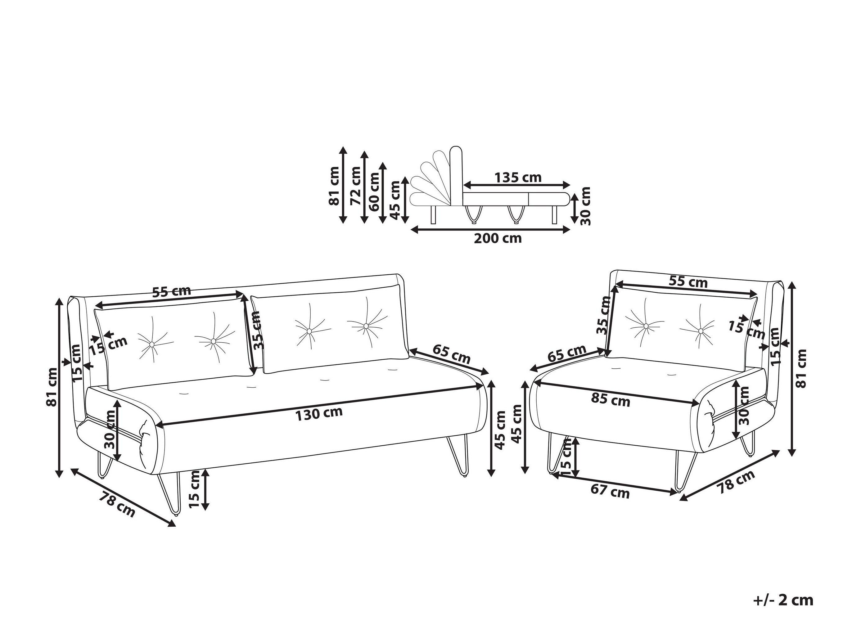 Tapecirani namještaj Berwyn 3165 (Svijetlo bež)