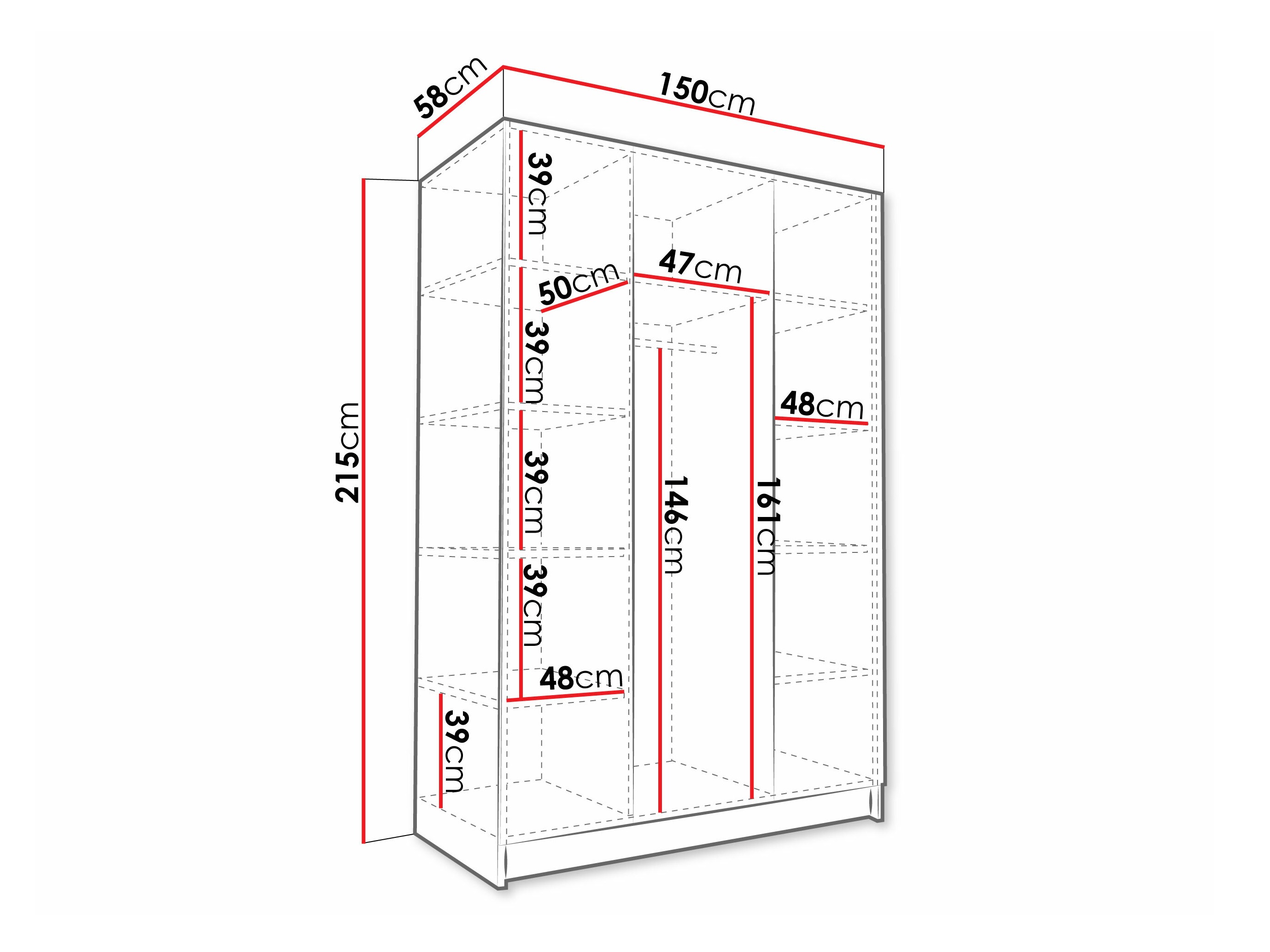 Ormar Closico Decoron I (Bijela + Crna)