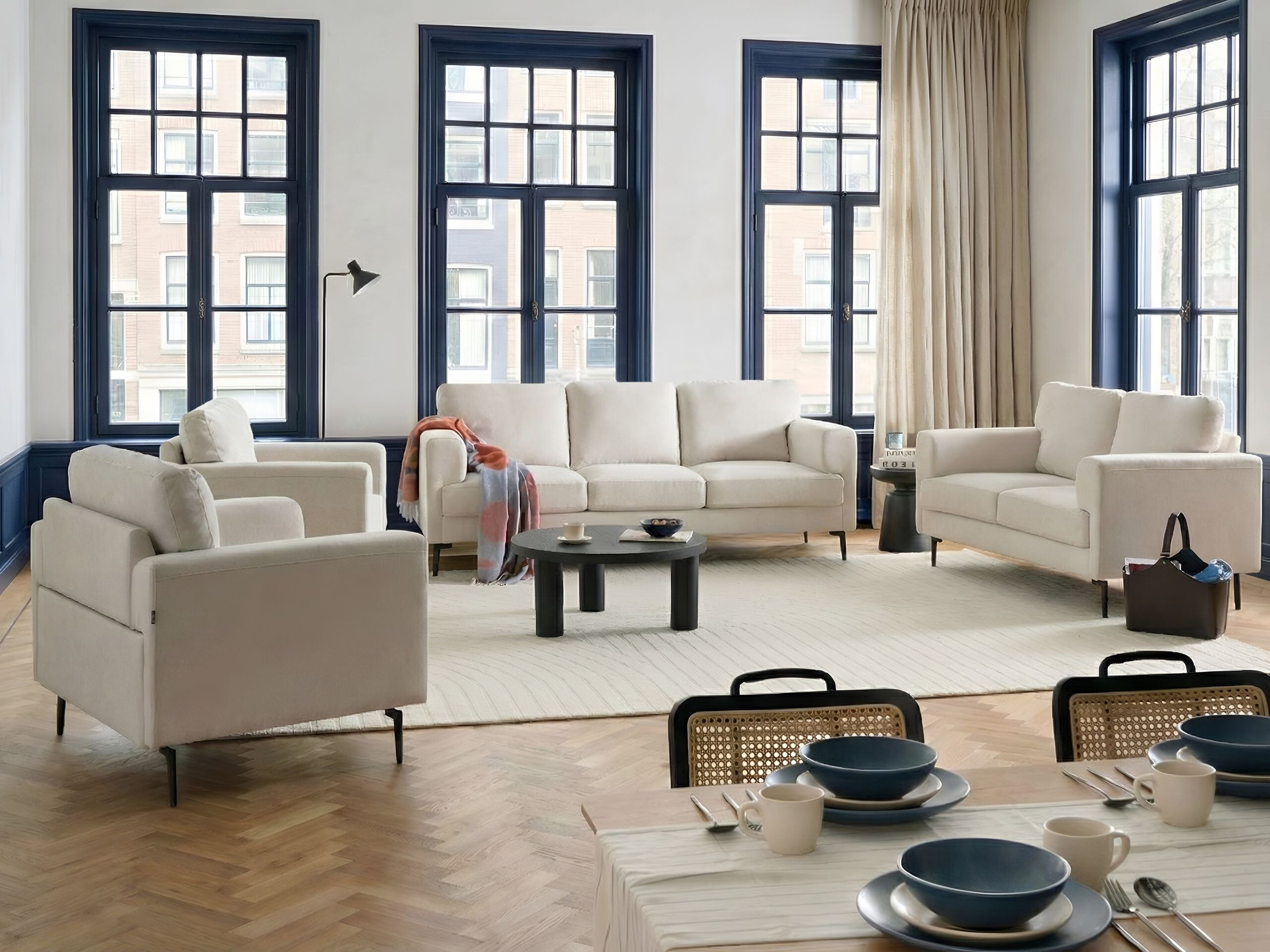 Tapecirani namještaj Catcavu 100 (Svijetlo bež)