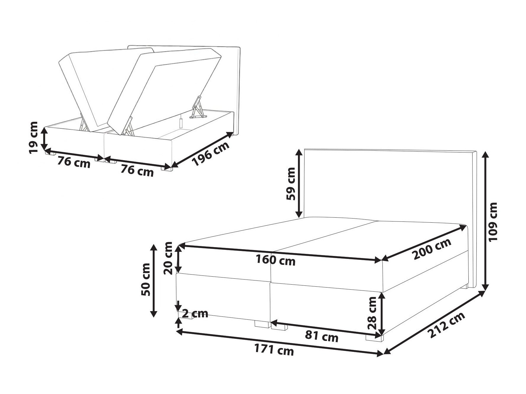 Boxspring krevet Berwyn 3174 (Svijetlo bež)