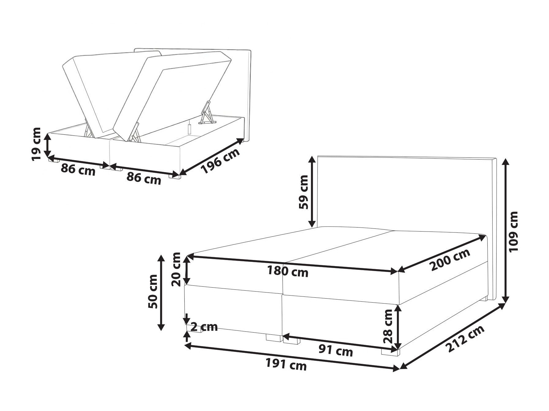 Boxspring krevet Berwyn 3174 (Taupe)
