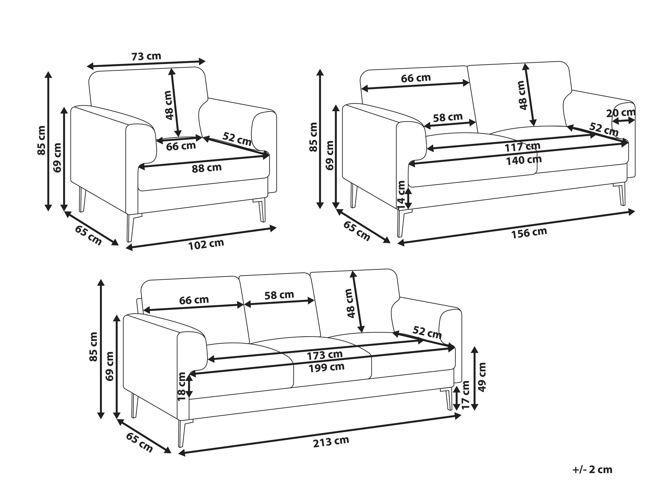 Tapecirani namještaj Catcavu 102 (Svijetlo bež)