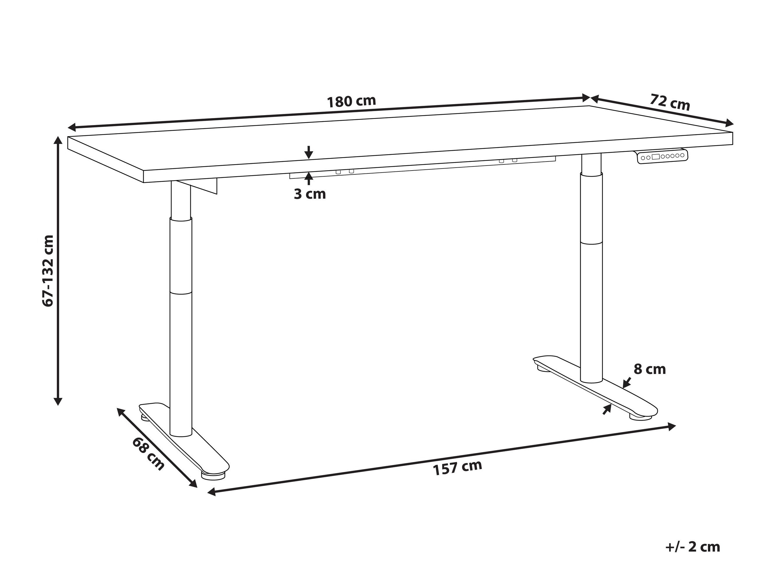 Radni stol podesiv po visini Berwyn 3188 (Svijetlo smeđa)