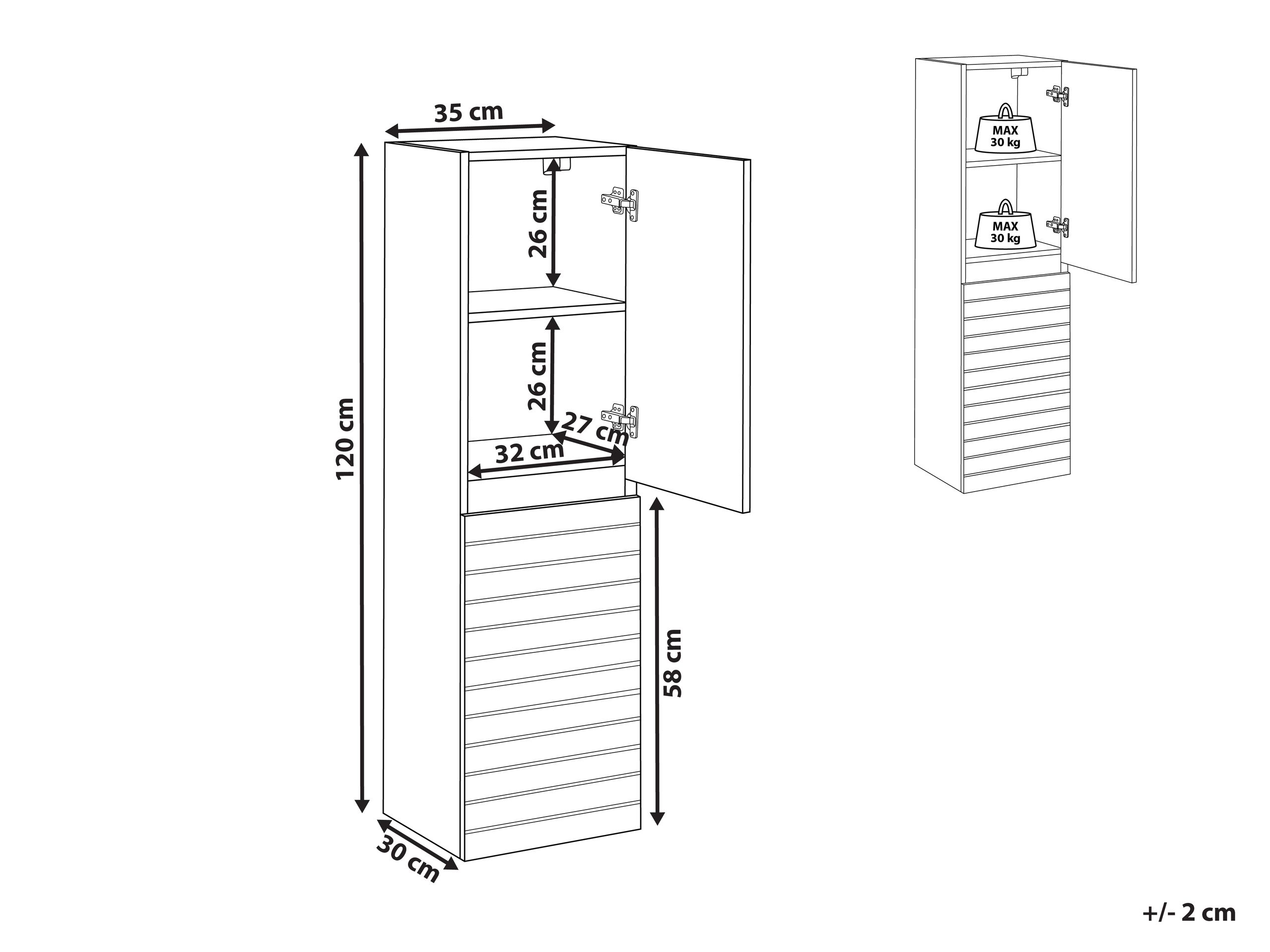 Zidni ormarić Berwyn 3187