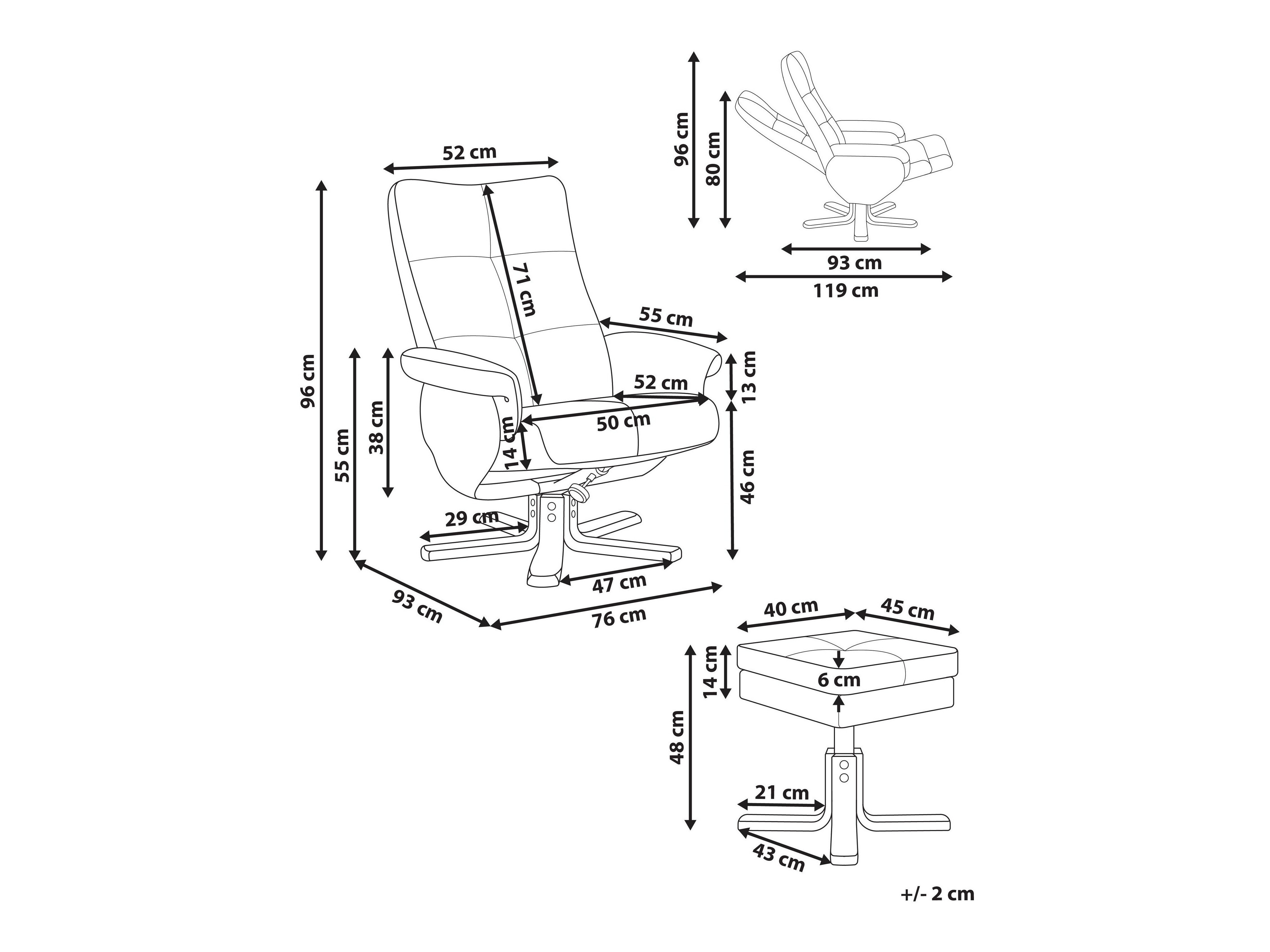 Podesiva fotelja Berwyn 3195 (Bež)