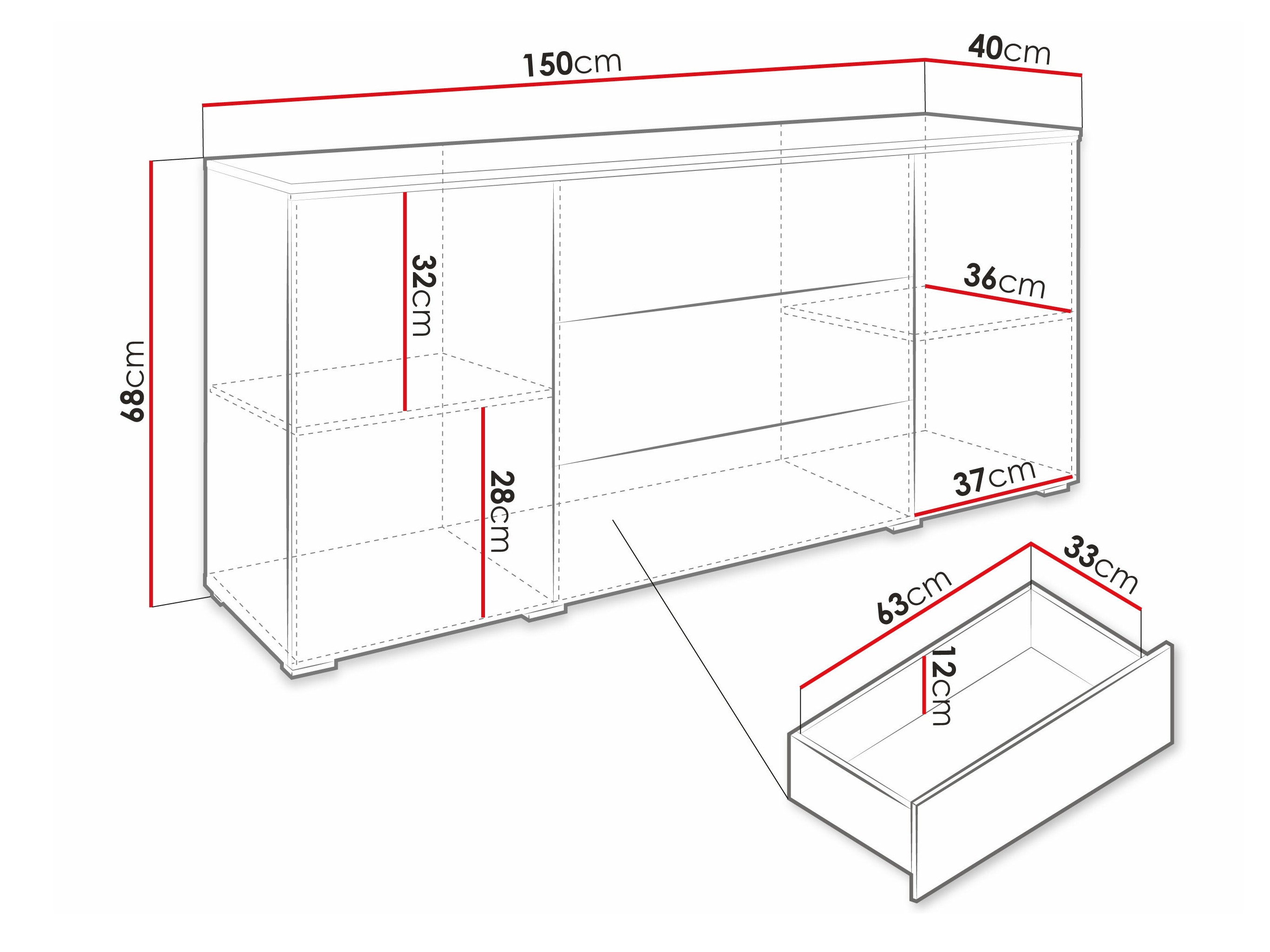 Komoda SC9802 s oštećenim pakiranjem