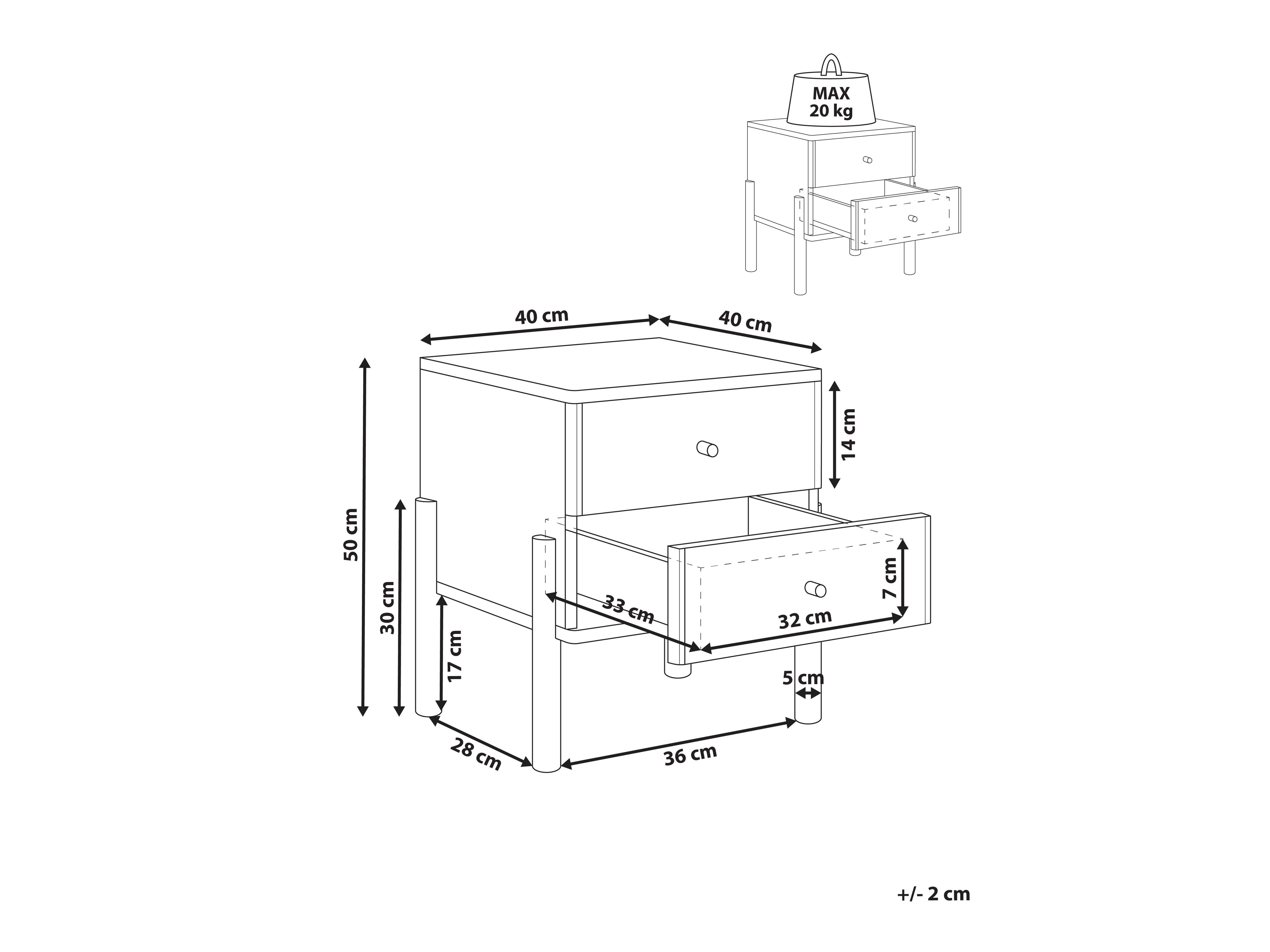 Noćni ormarić Berwyn 3200
