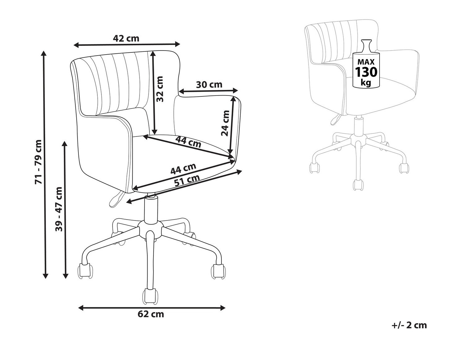 Uredska stolica Berwyn 895 (Taupe)