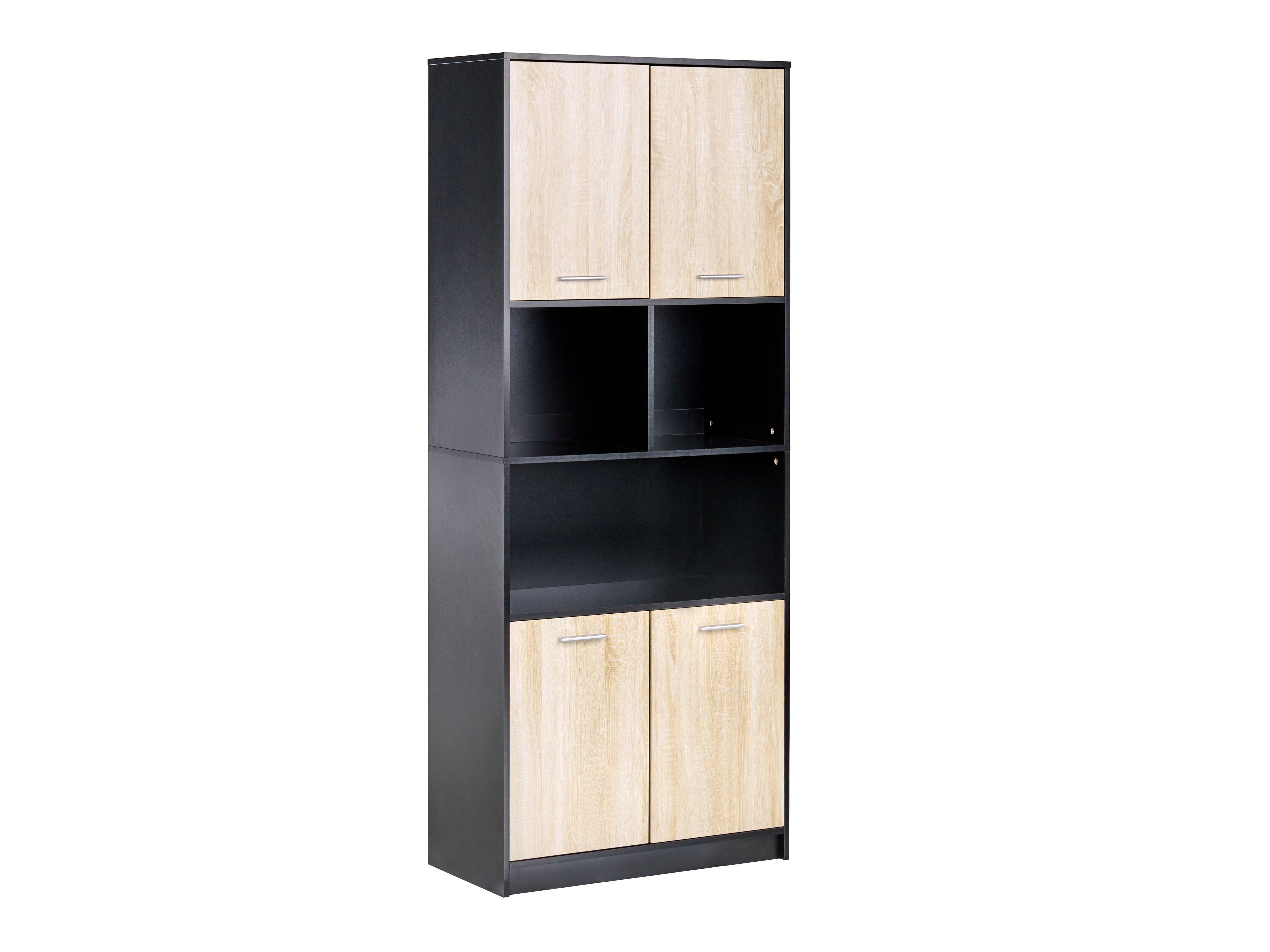 Polica Catferu 111 (Crna + Svijetlo drvo)