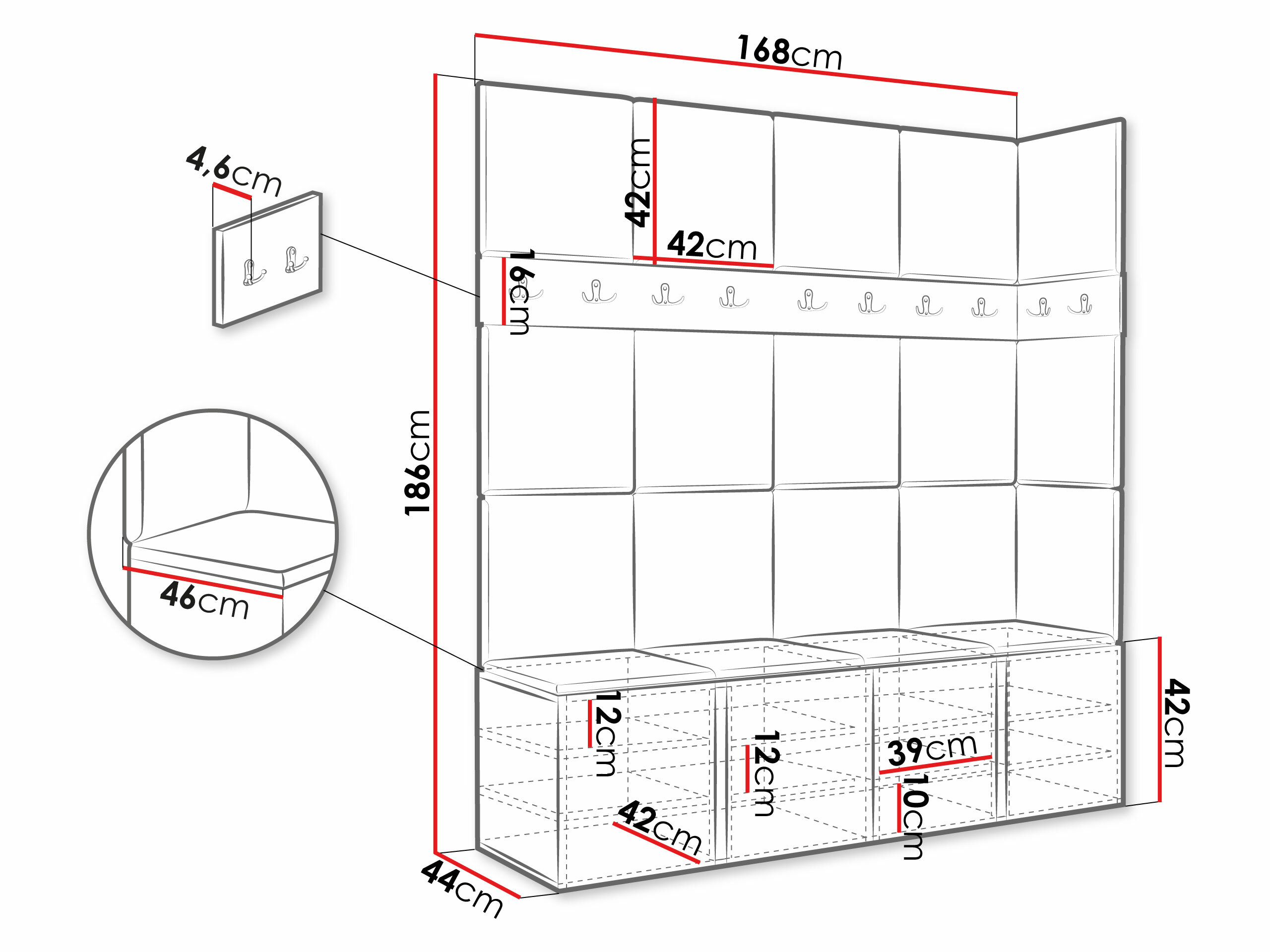 Set za hodnik Hartford 265 (Bijela)