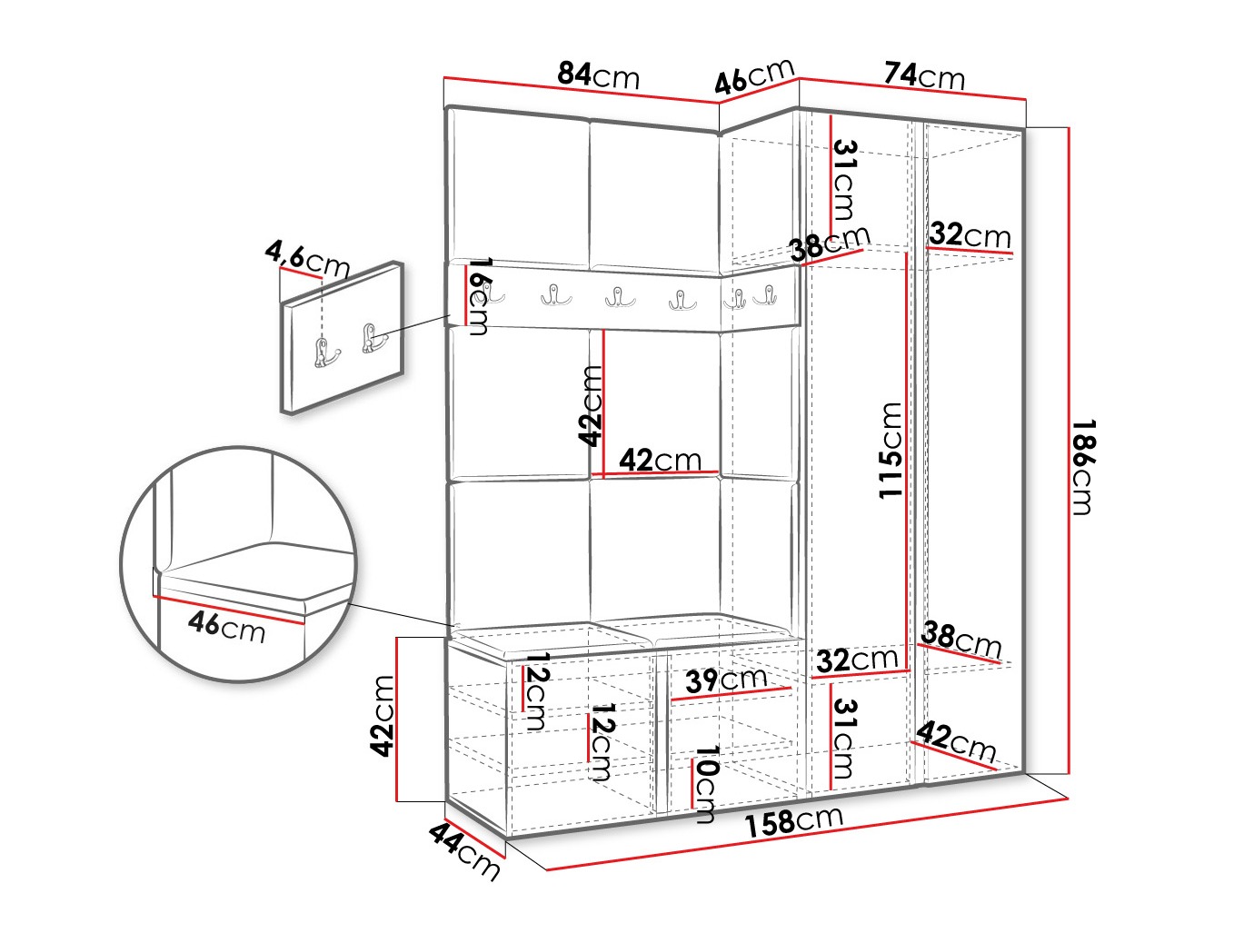 Set za hodnik Hartford 266 (Kašmir)