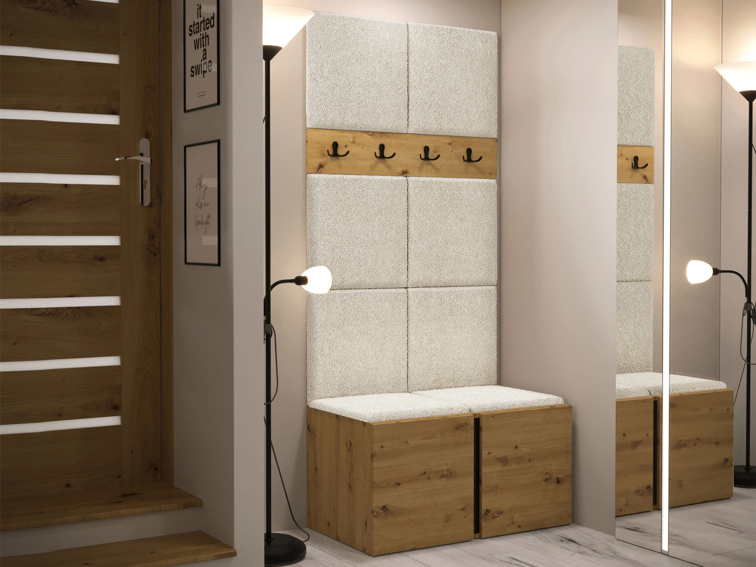 Set za hodnik Pinis IV (Hrast Artisan)