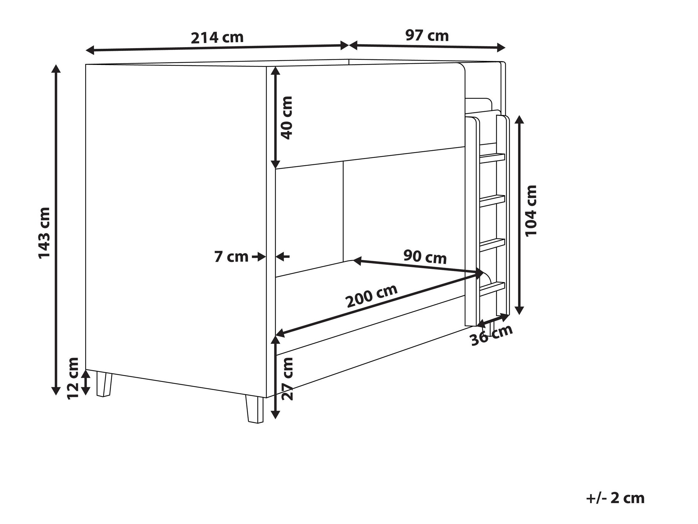 Krevet na kat Berwyn 3211 (Svijetlo bež)