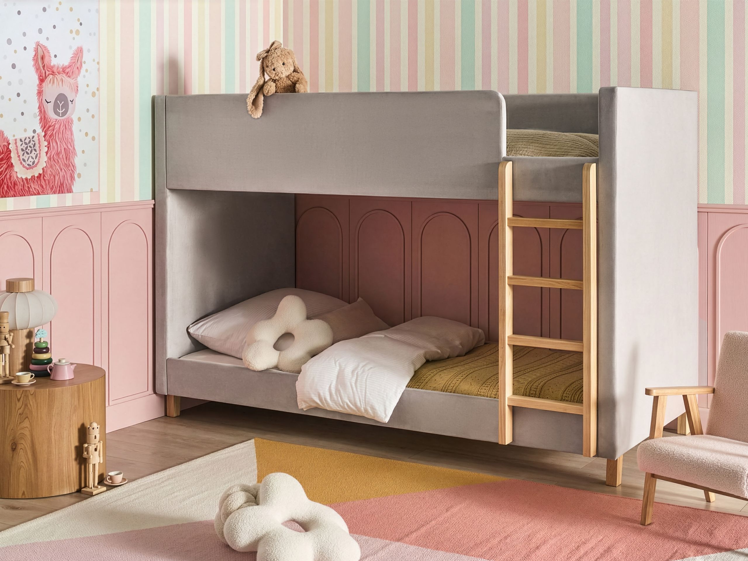 Krevet na kat Berwyn 3211 (Svijetlo siva)