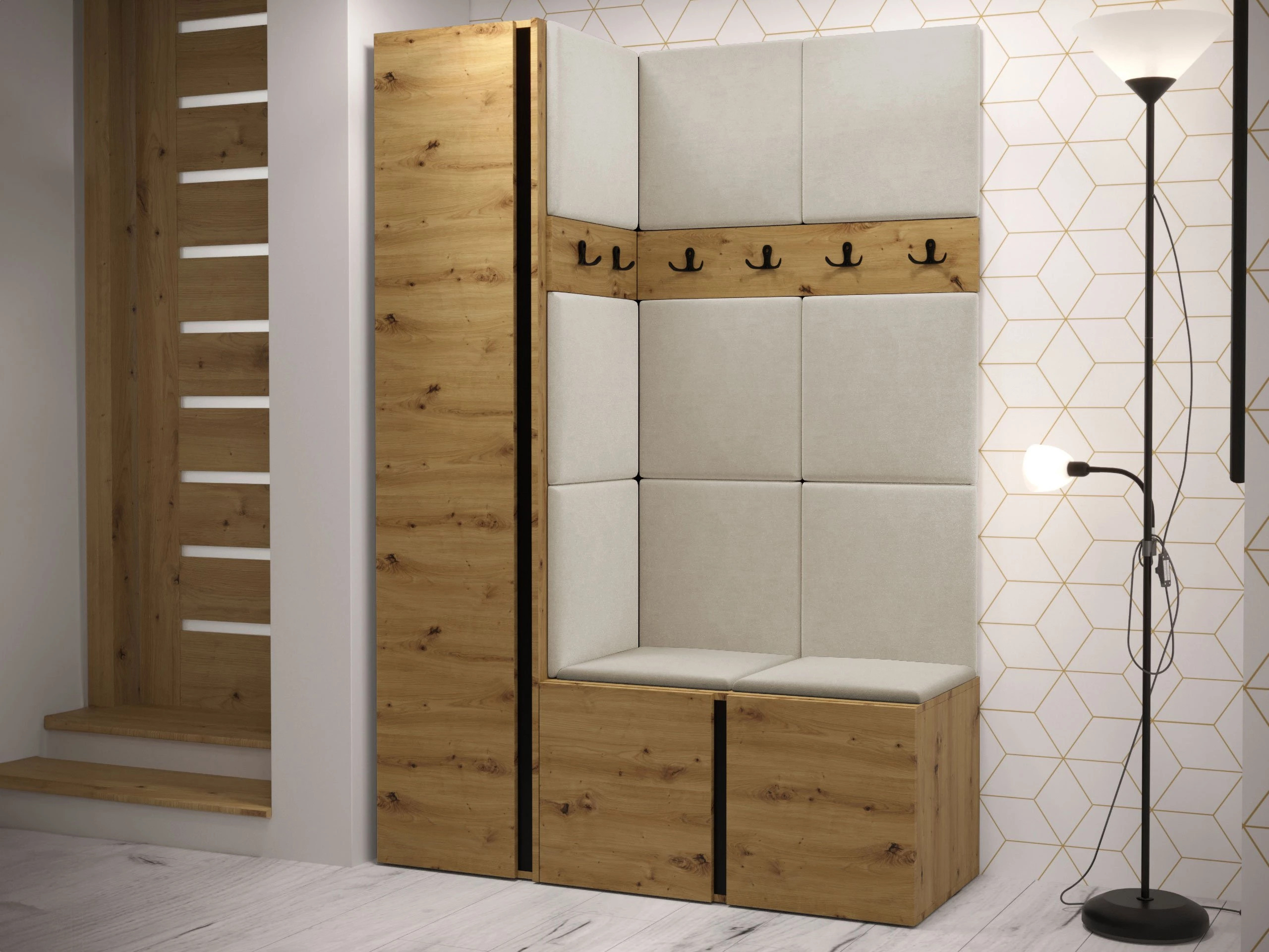 Set za hodnik Pinis IX (Hrast Artisan)