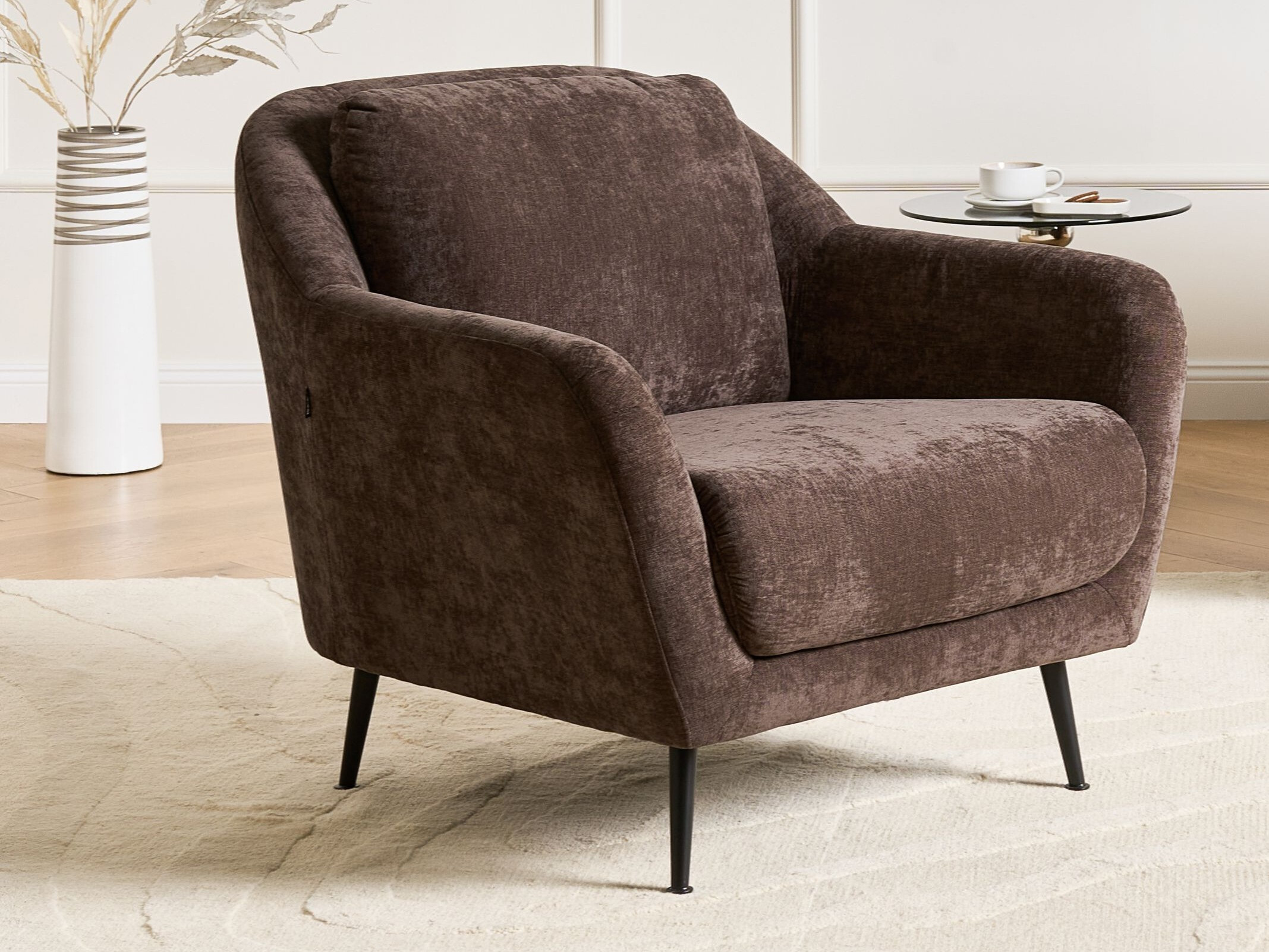 Fotelja Berwyn 3214 (Tamno smeđa)