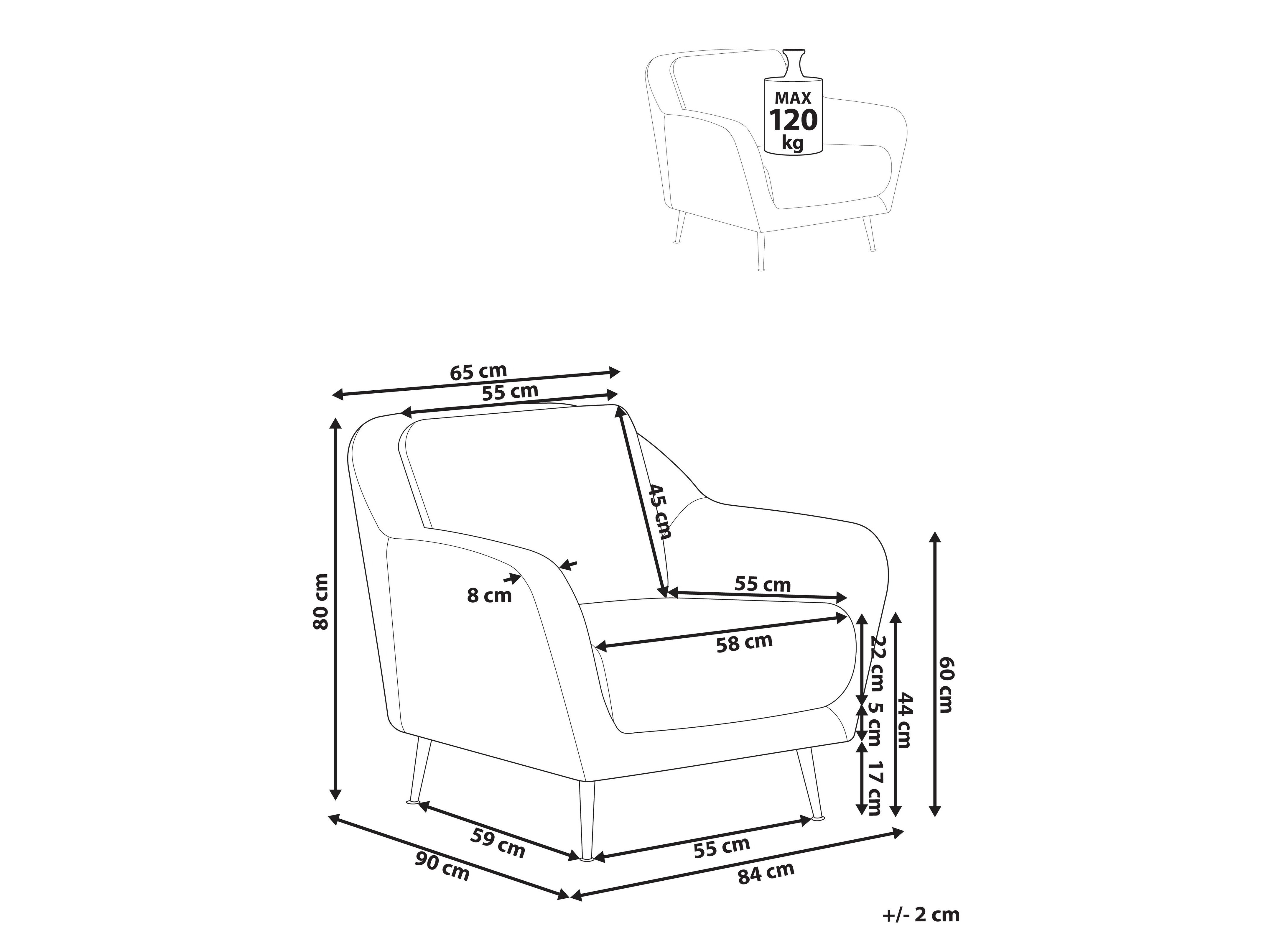 Fotelja Berwyn 3214 (Tamno smeđa)