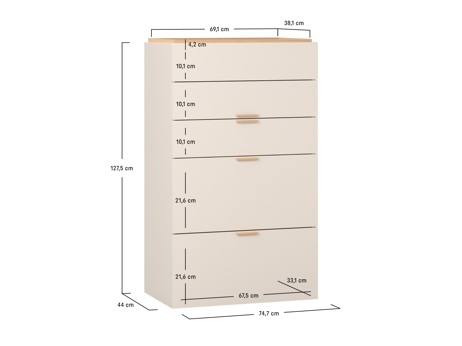 Komoda Veldalo 106 (Svijetli hrast)