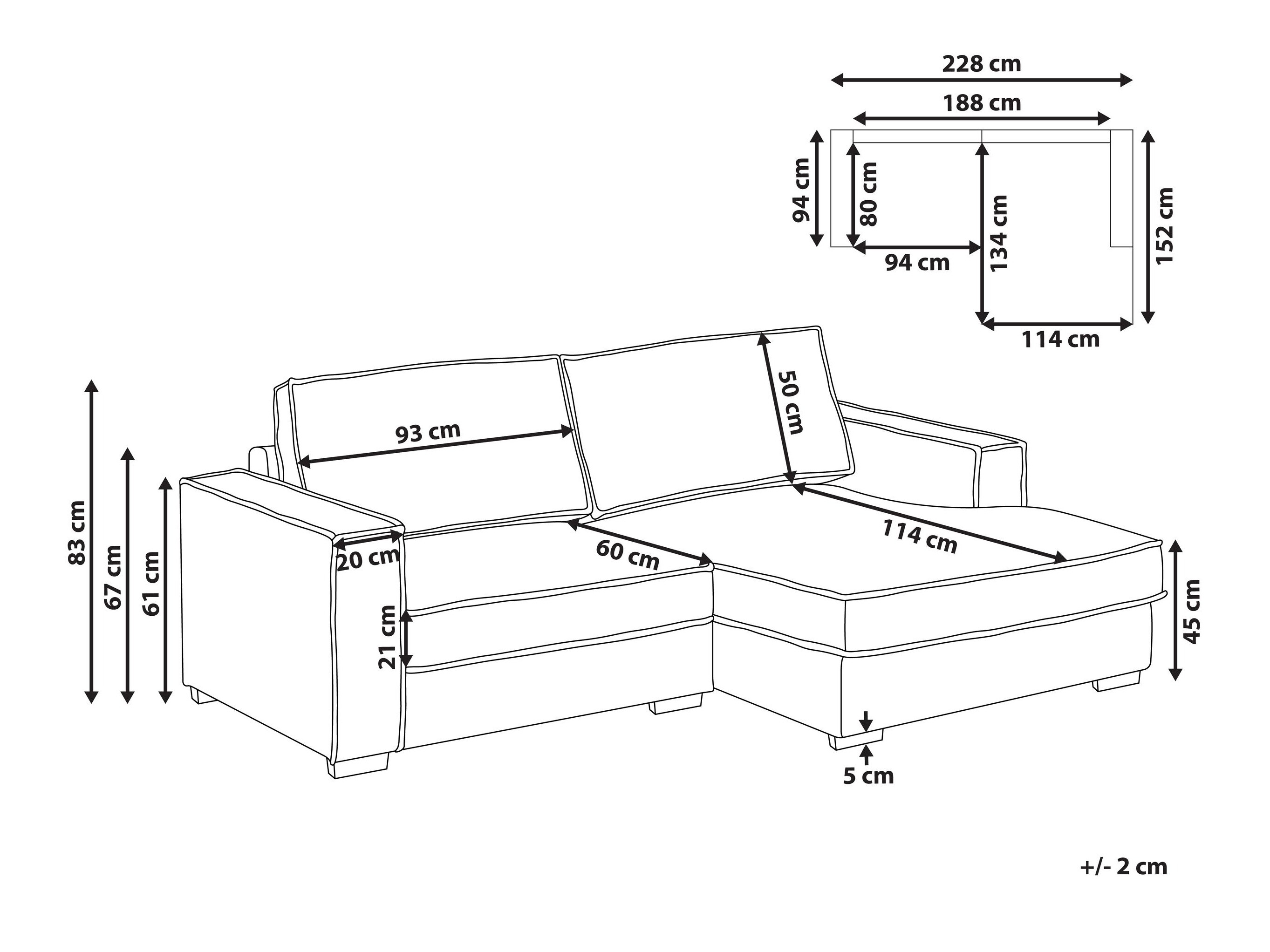 Kutna garnitura Berwyn 3217 (Svijetlo bež)