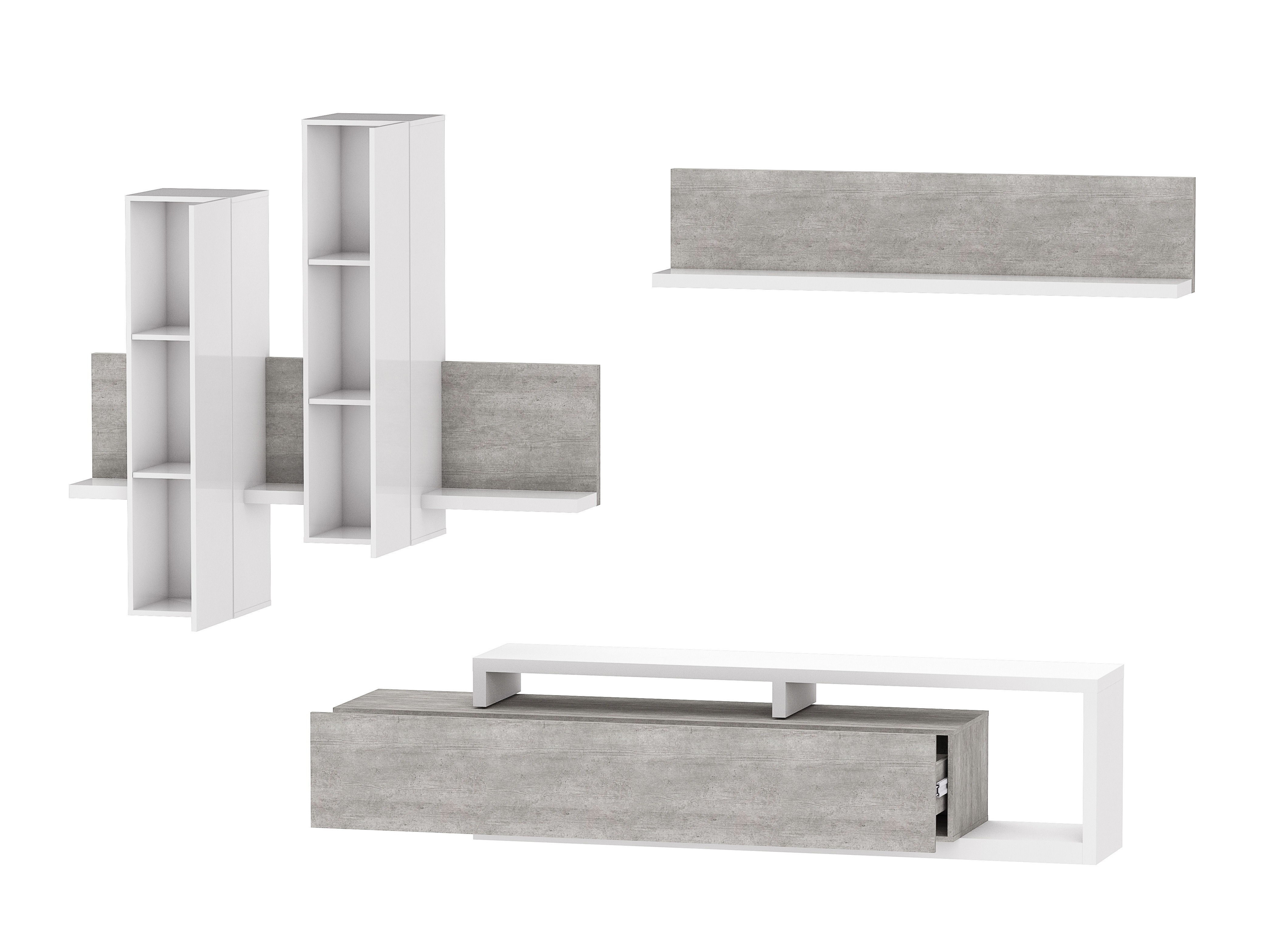 Set za dnevni boravak Lutiva 100 (Bijela + Boja betona)