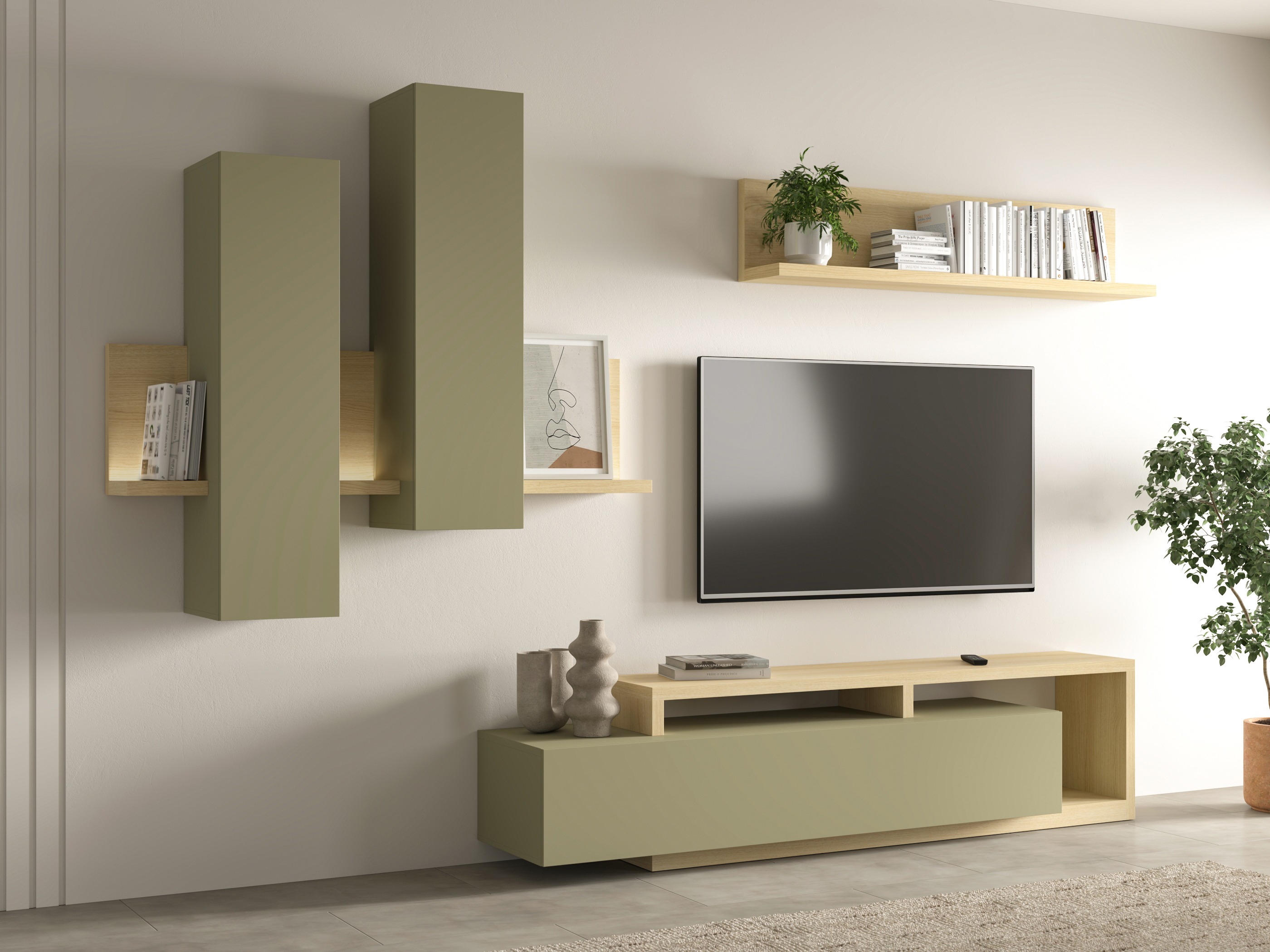 Set za dnevni boravak Lutiva 100 (Eukaliptus + Hrast)