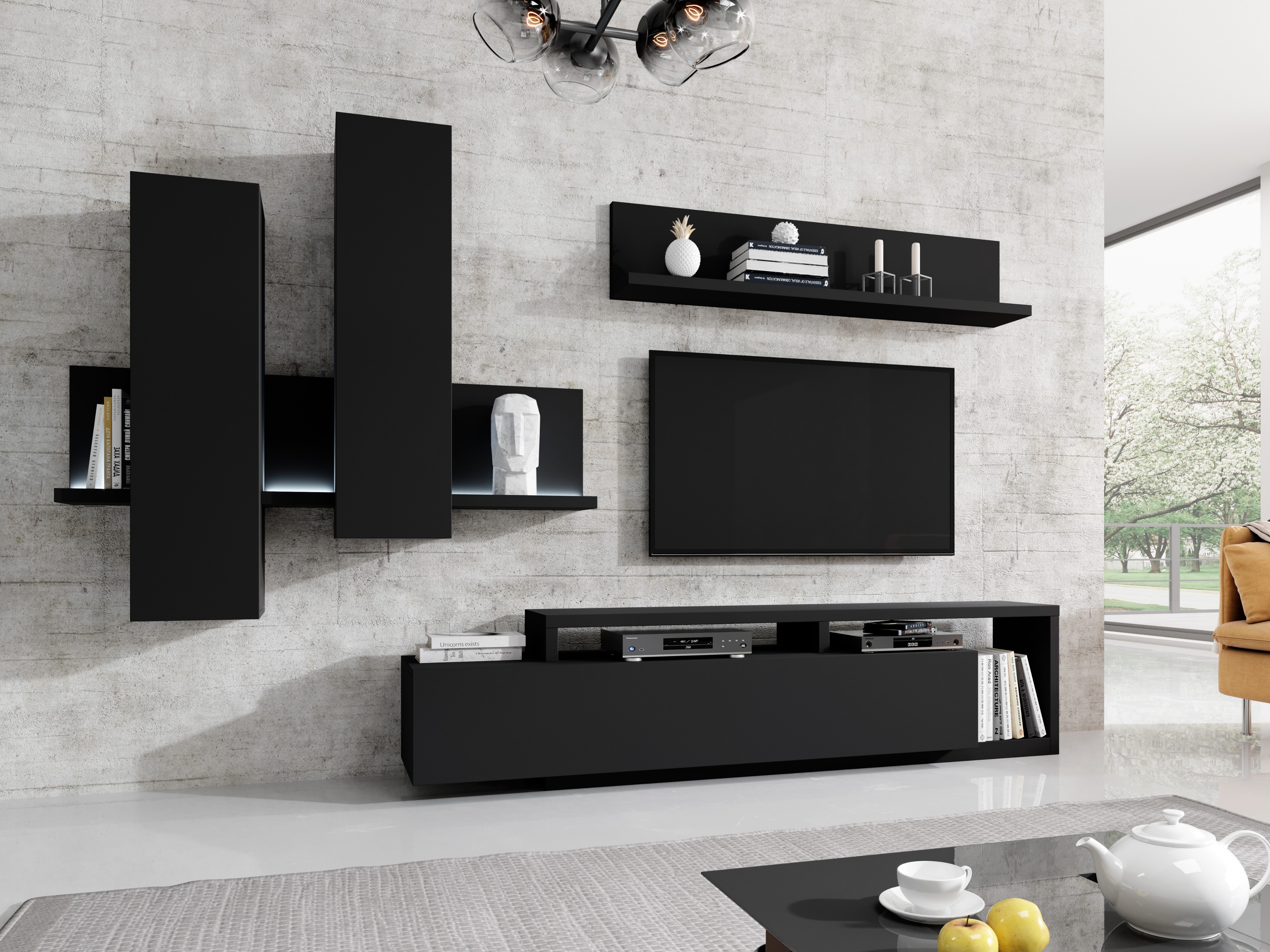 Set za dnevni boravak Lutiva 100 (Mat crna)