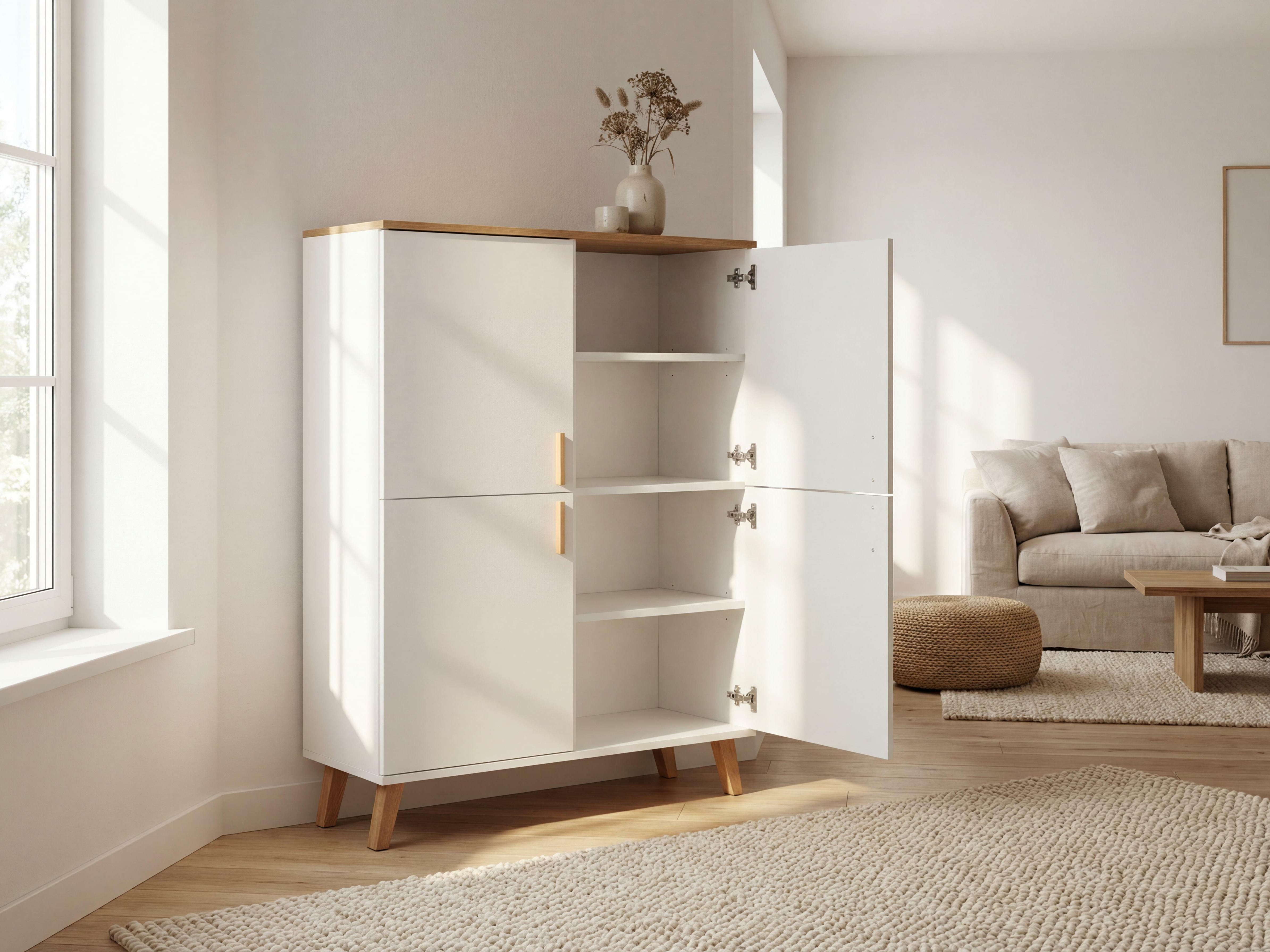 Ormarić Fivbeli 107 (Bijela + Hrast)