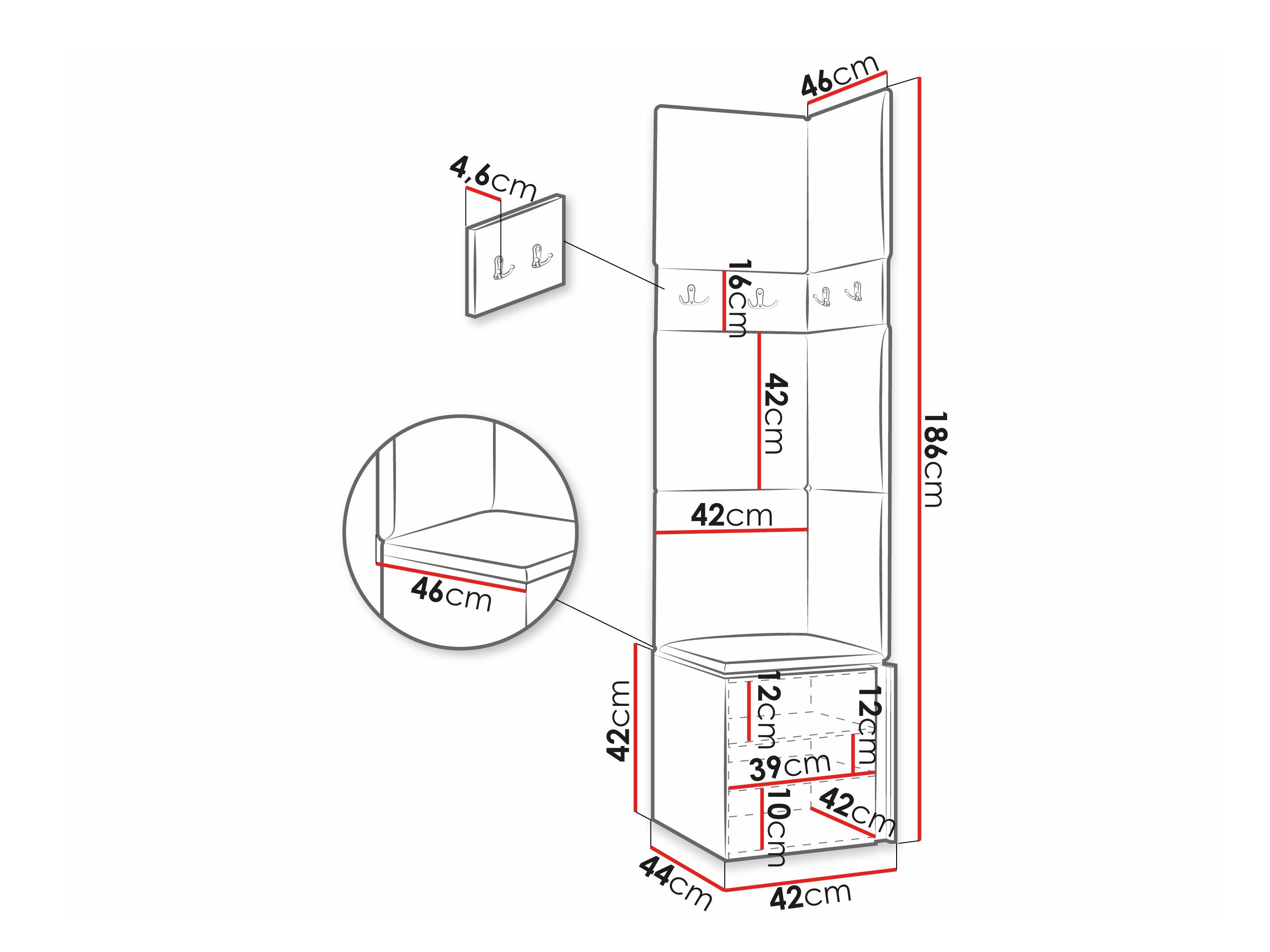 Set za hodnik Pinis XXI (Bijela)
