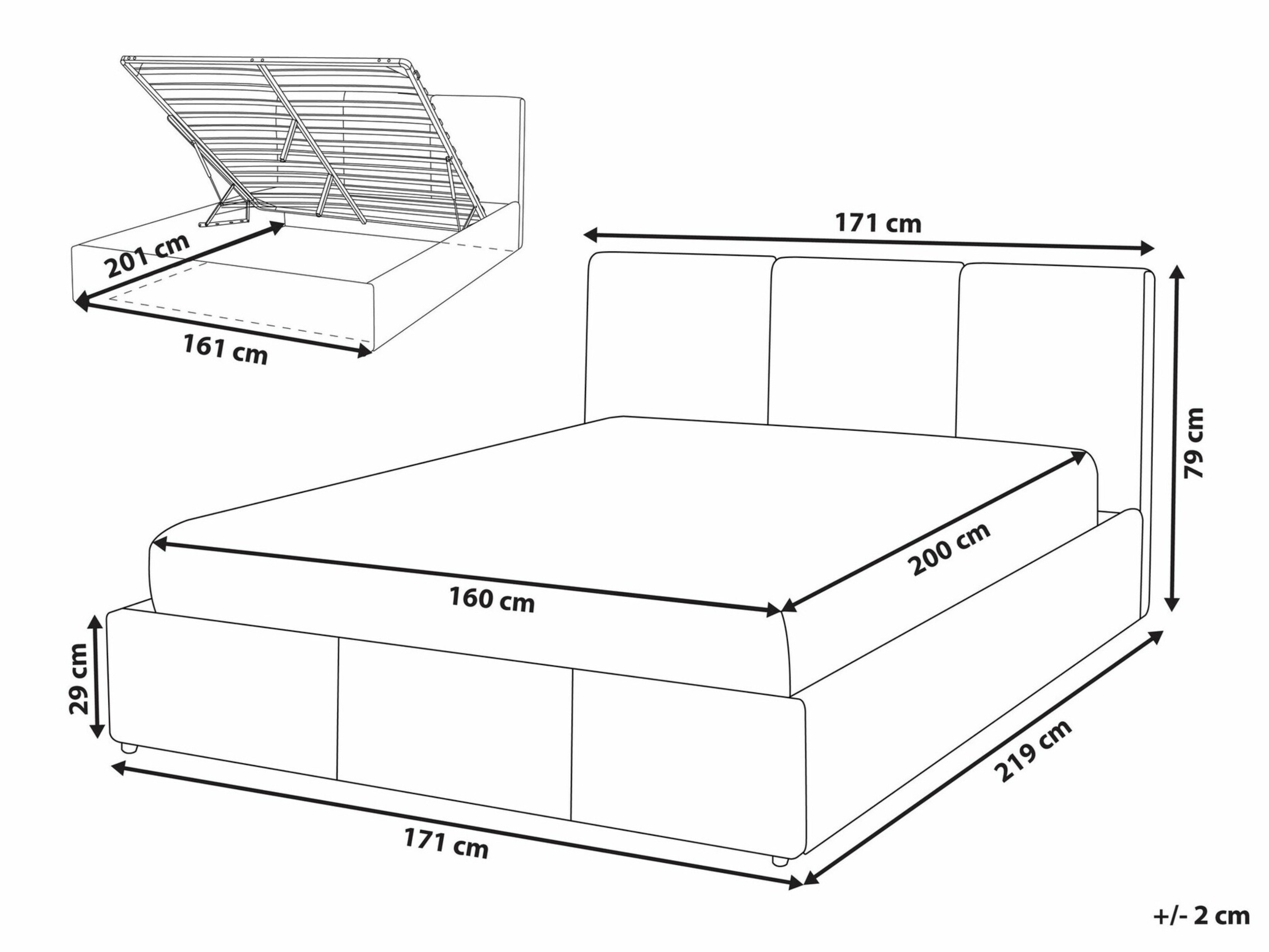Krevet Berwyn 1780 (Svijetlo siva)