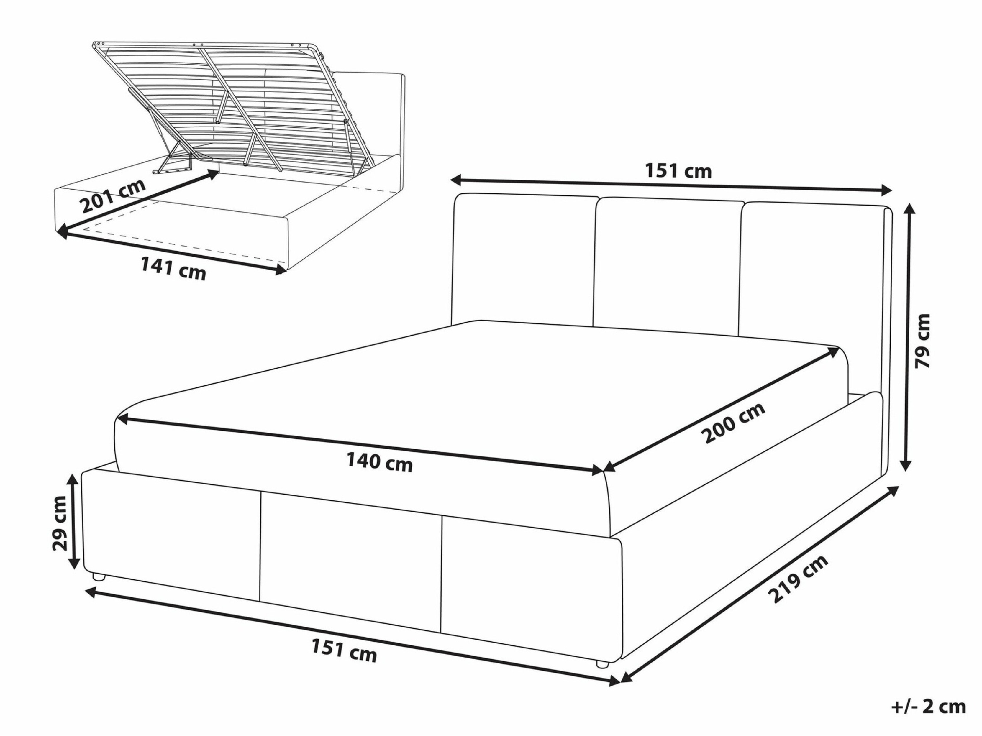 Krevet Berwyn 1780 (Tamno siva)