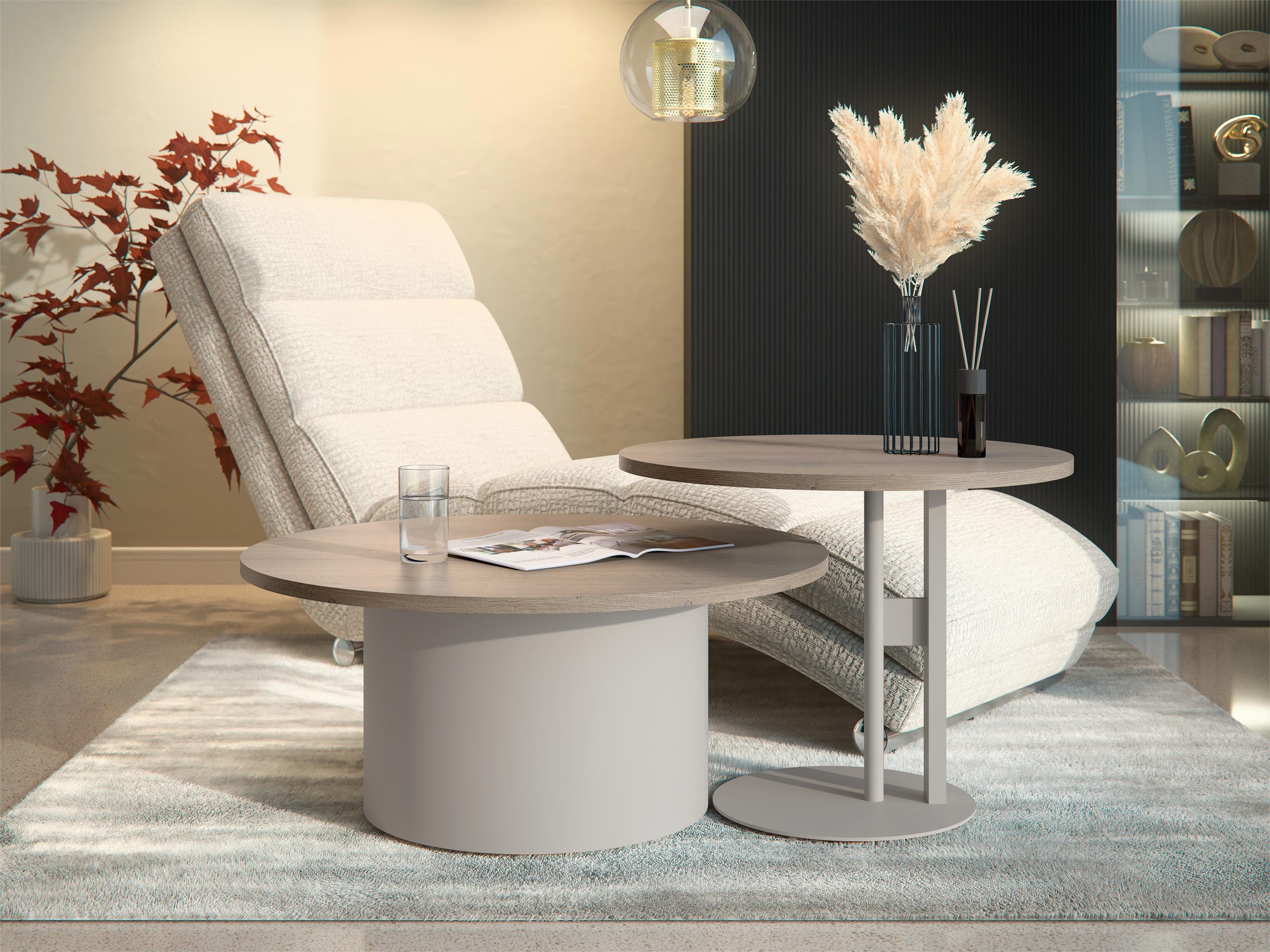 Set stolića za kavu Oswego 160 (Hrast)