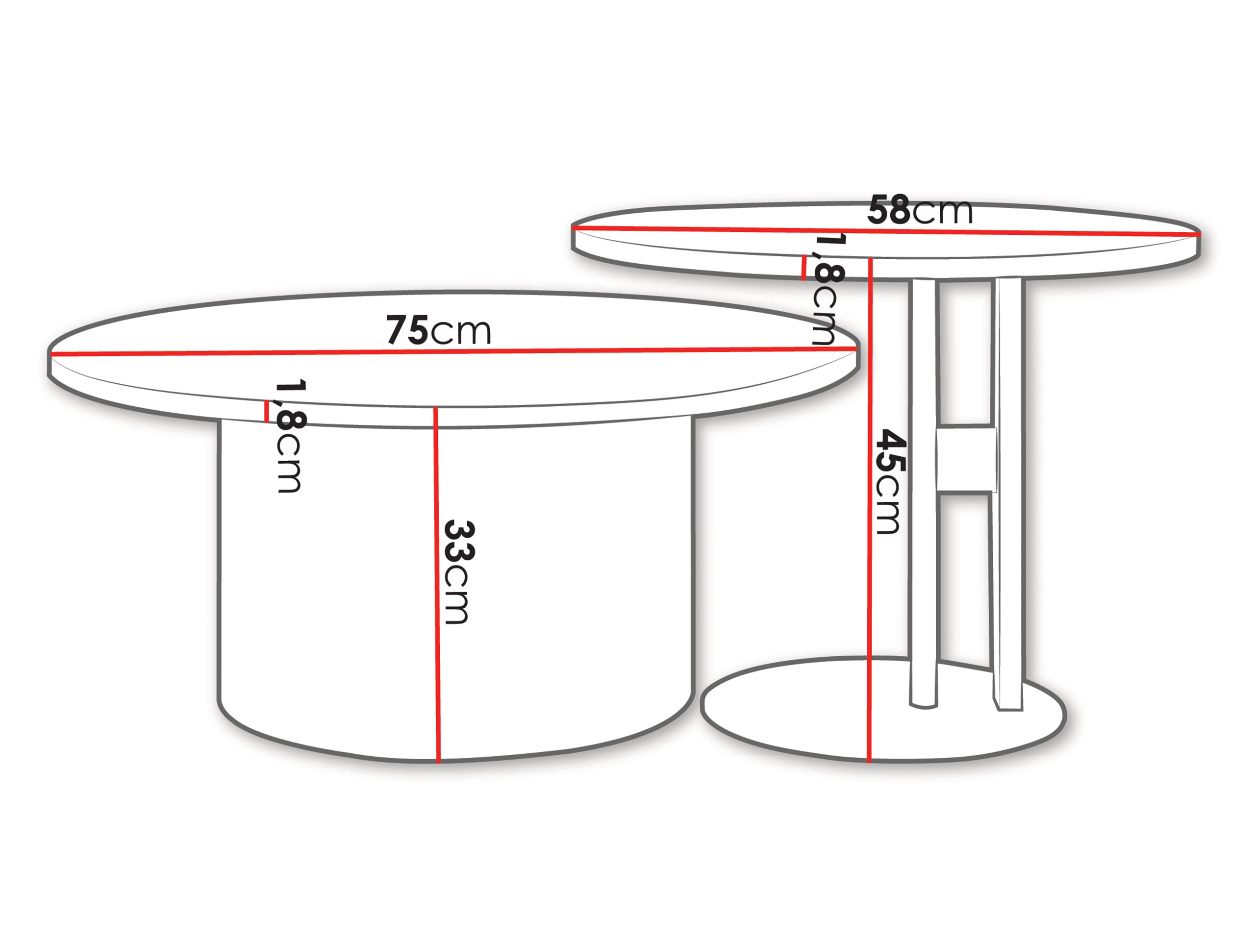 Set stolića za kavu Oswego 160 (Hrast)